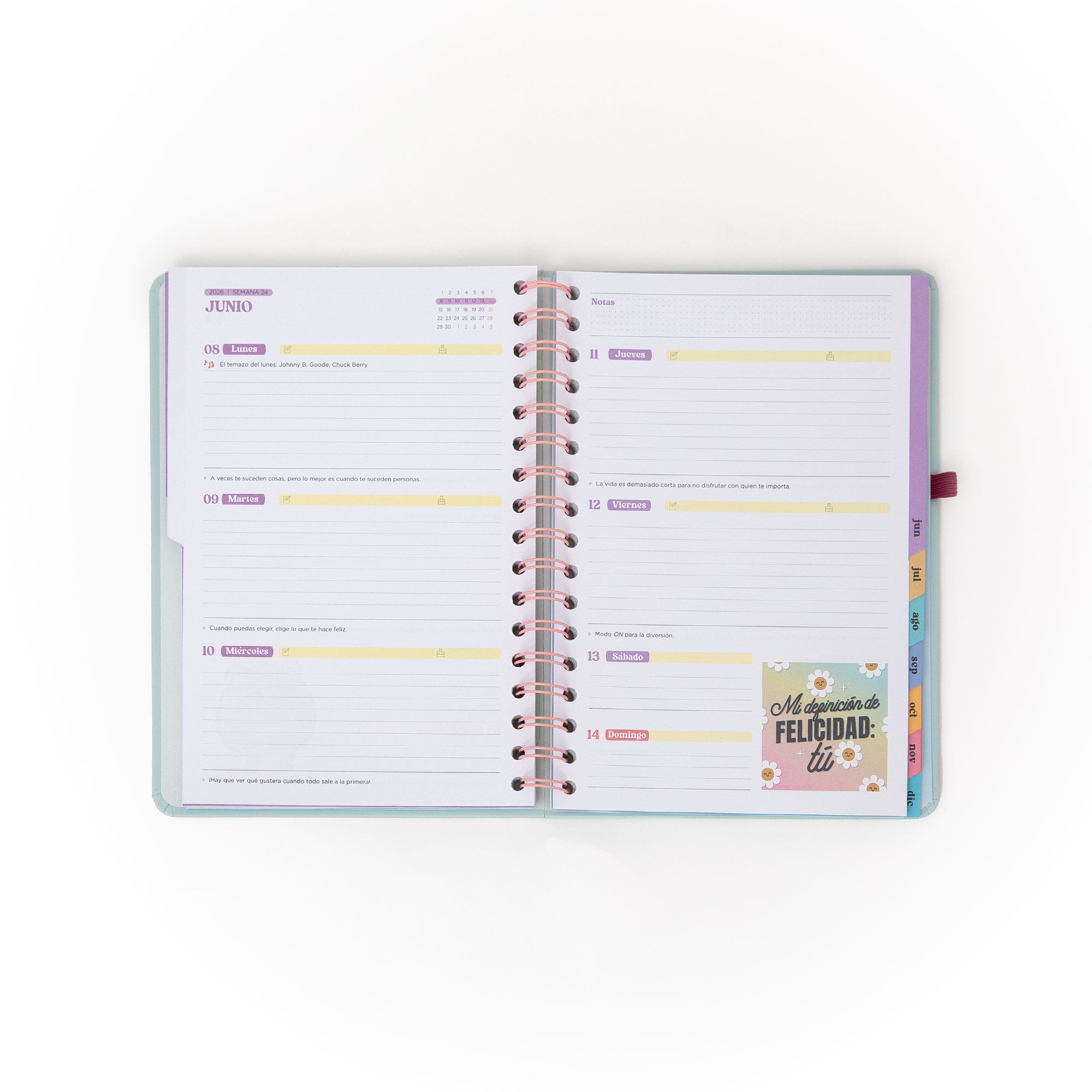 Set de Agenda Wonder pequeña 2026 Semanal + boli - Objetivo de la semana: ¡que se acabe!