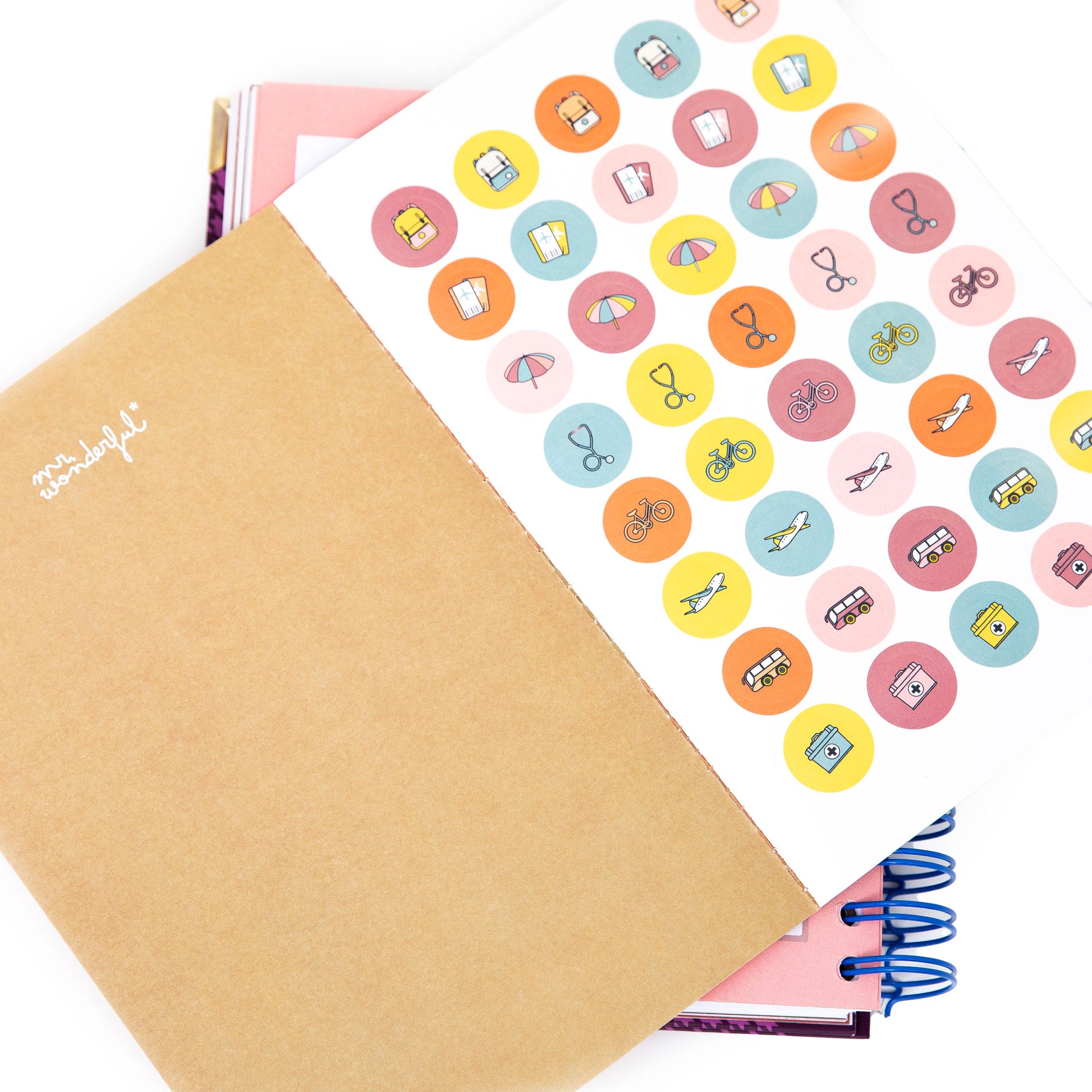 Agendas con pegatinas Mr. Wonderful para mujeres