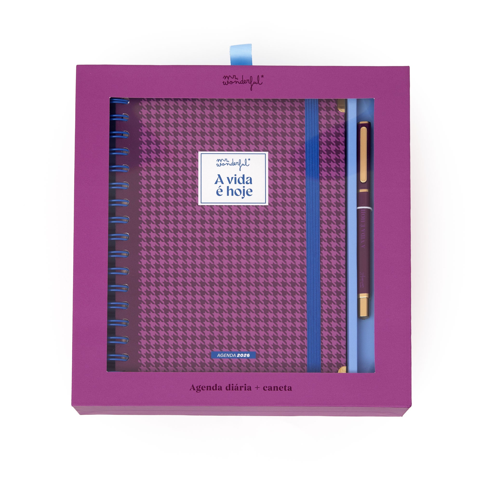 Conjunto premium de agenda 2026 diária da Mr. Wonderful e caneta