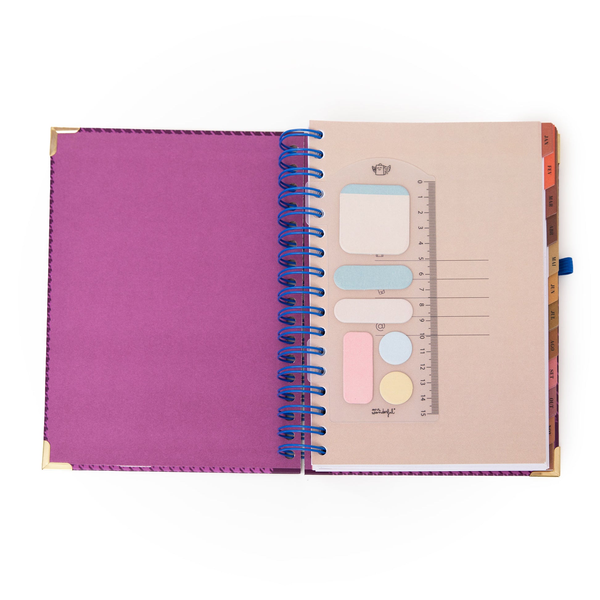 Agenda 2026 diária da Mr. Wonderful com autocolantes e desenho elegante