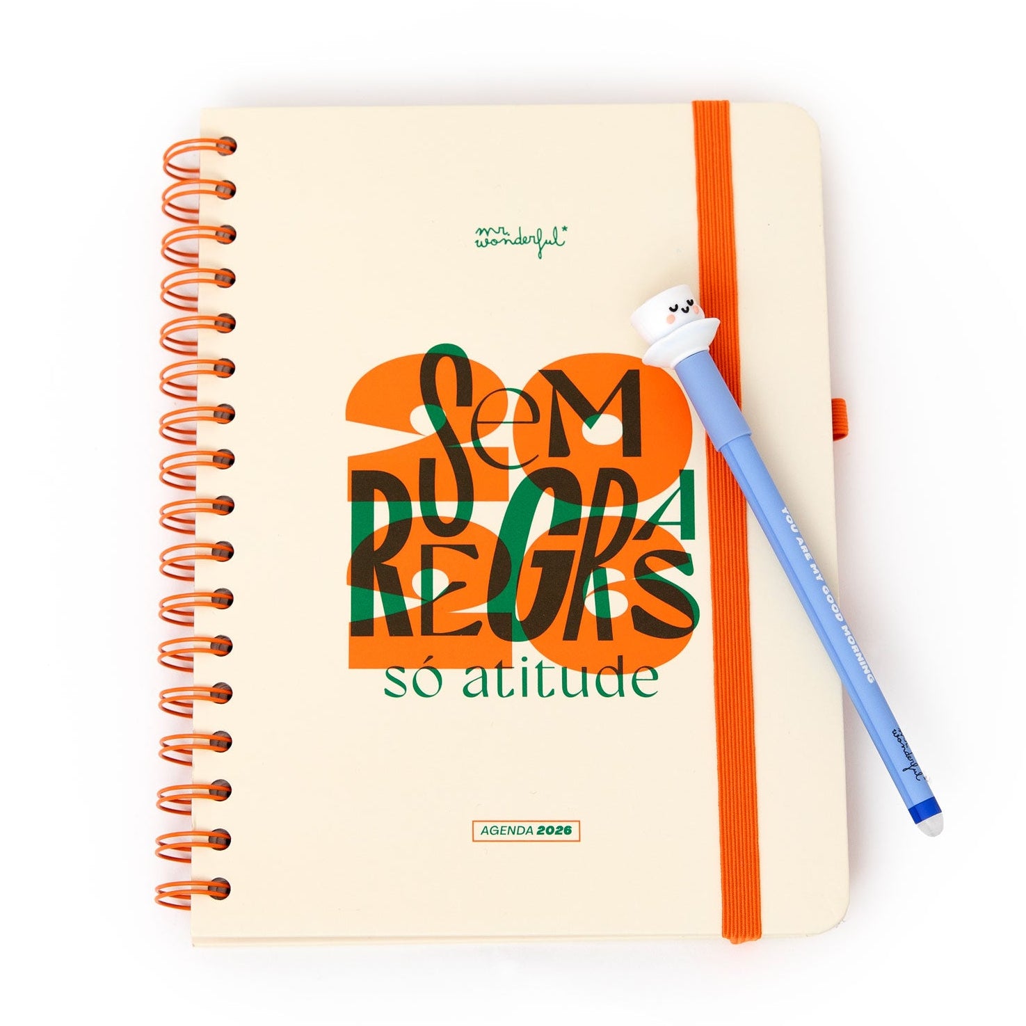 Agenda 2026 semanal da Mr. Wonderful com caneta apagável Bo-Bo de oferta