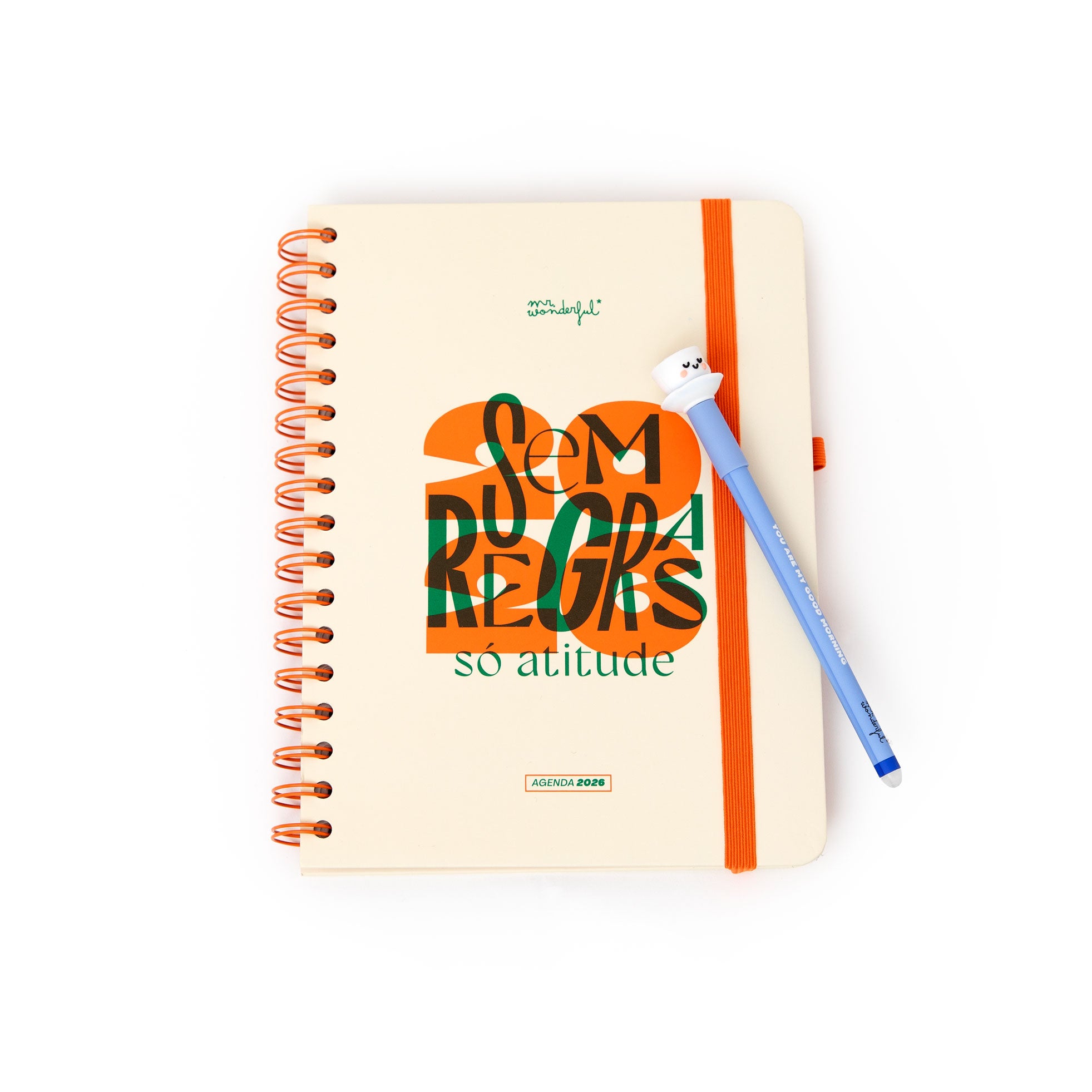 Agenda 2026 semanal da Mr. Wonderful com caneta apagável Bo-Bo de oferta