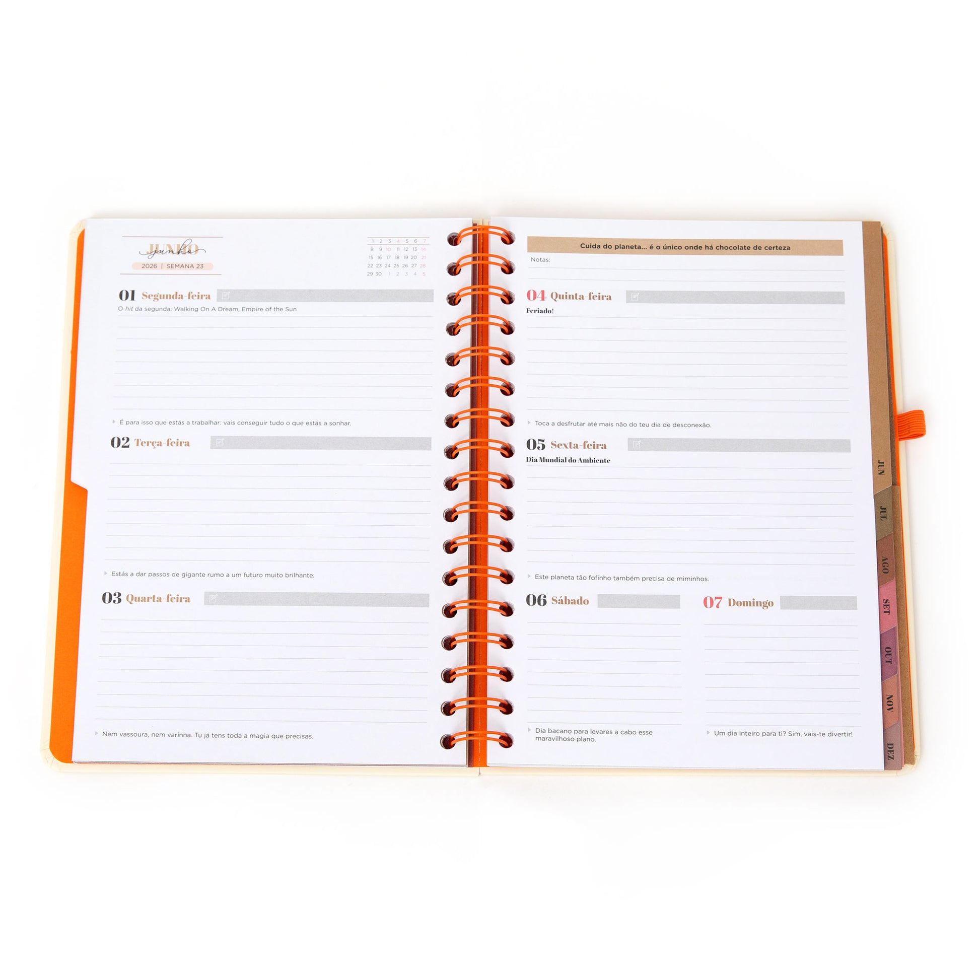 Agenda 2026 semanal Mr. Wonderful com dessenho Office e caneta de oferta