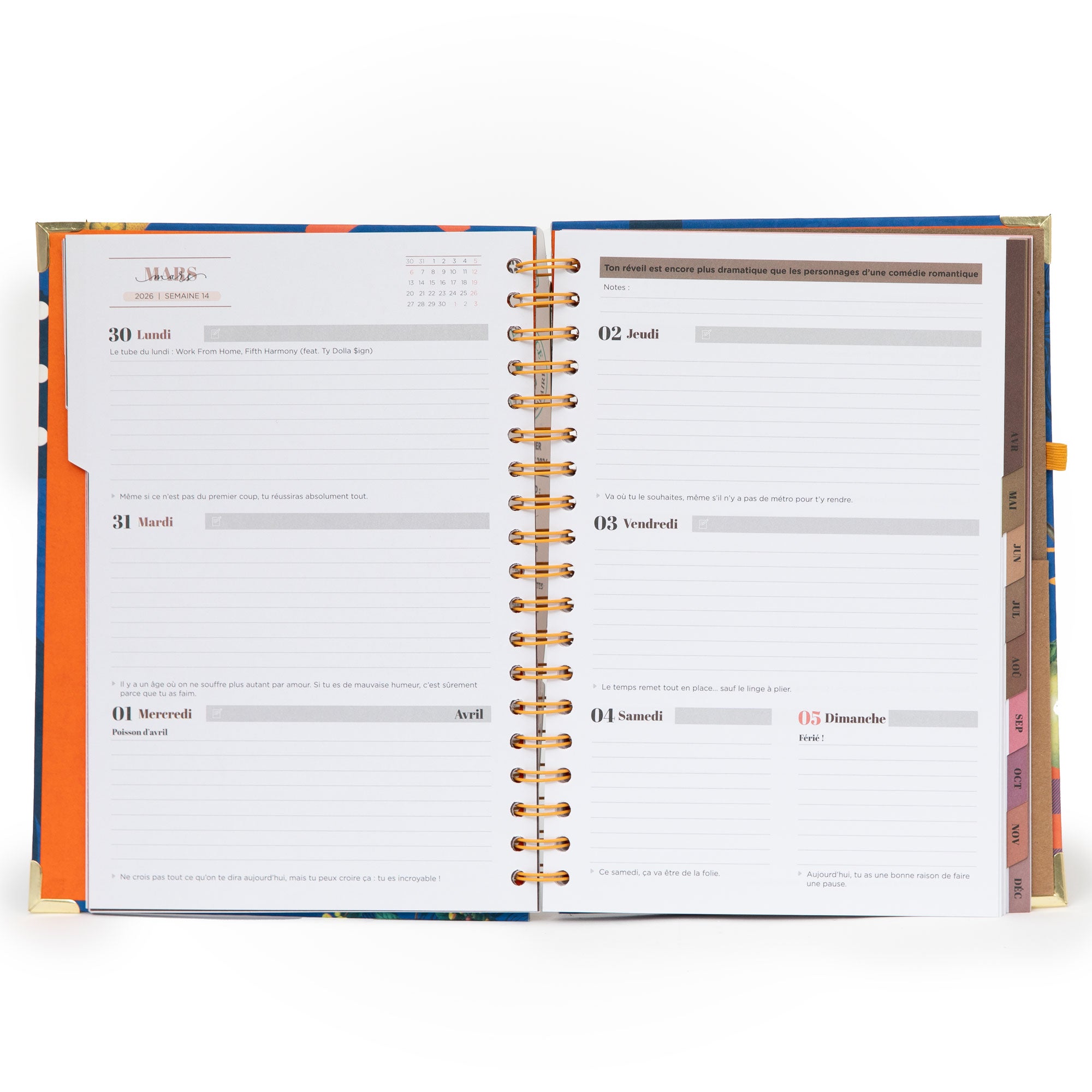 Agenda Office 2026 Semainier Grand format - Non stop comme art de vivre