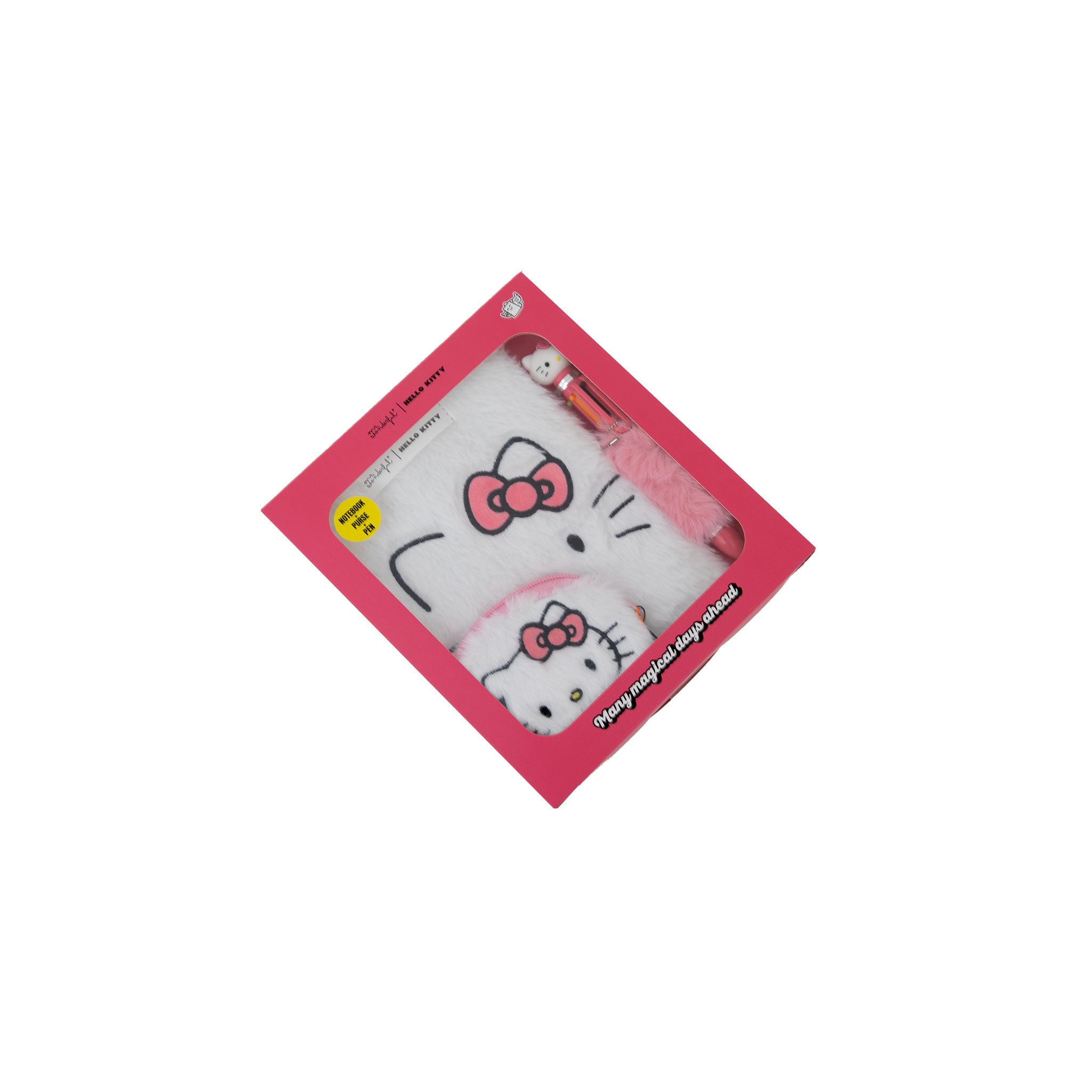 Set de libreta A5 de peluche, monedero y boli - Hello Kitty