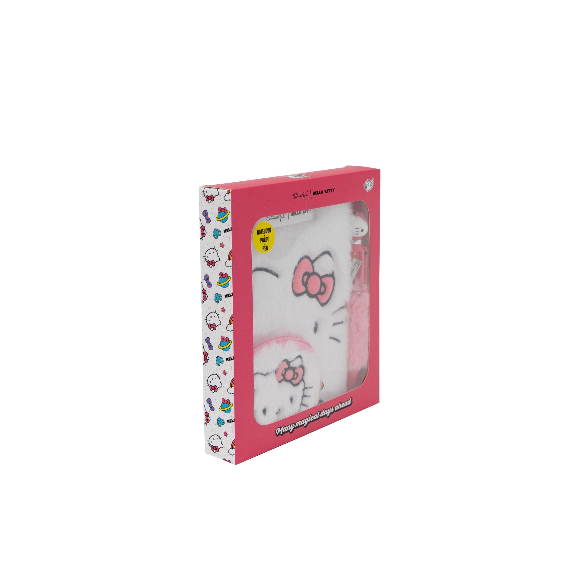 Set de libreta A5 de peluche, monedero y boli - Hello Kitty