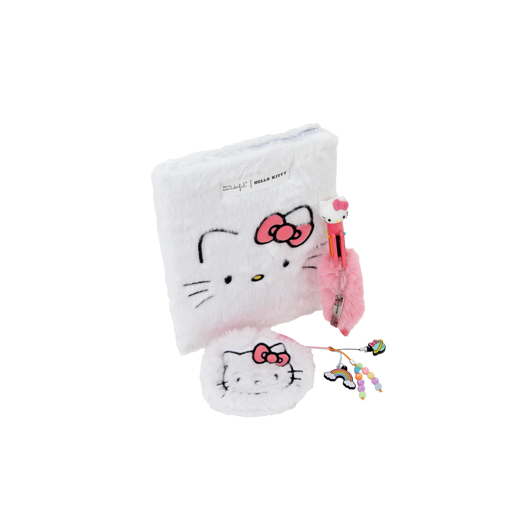Set de libreta A5 de peluche, monedero y boli - Hello Kitty