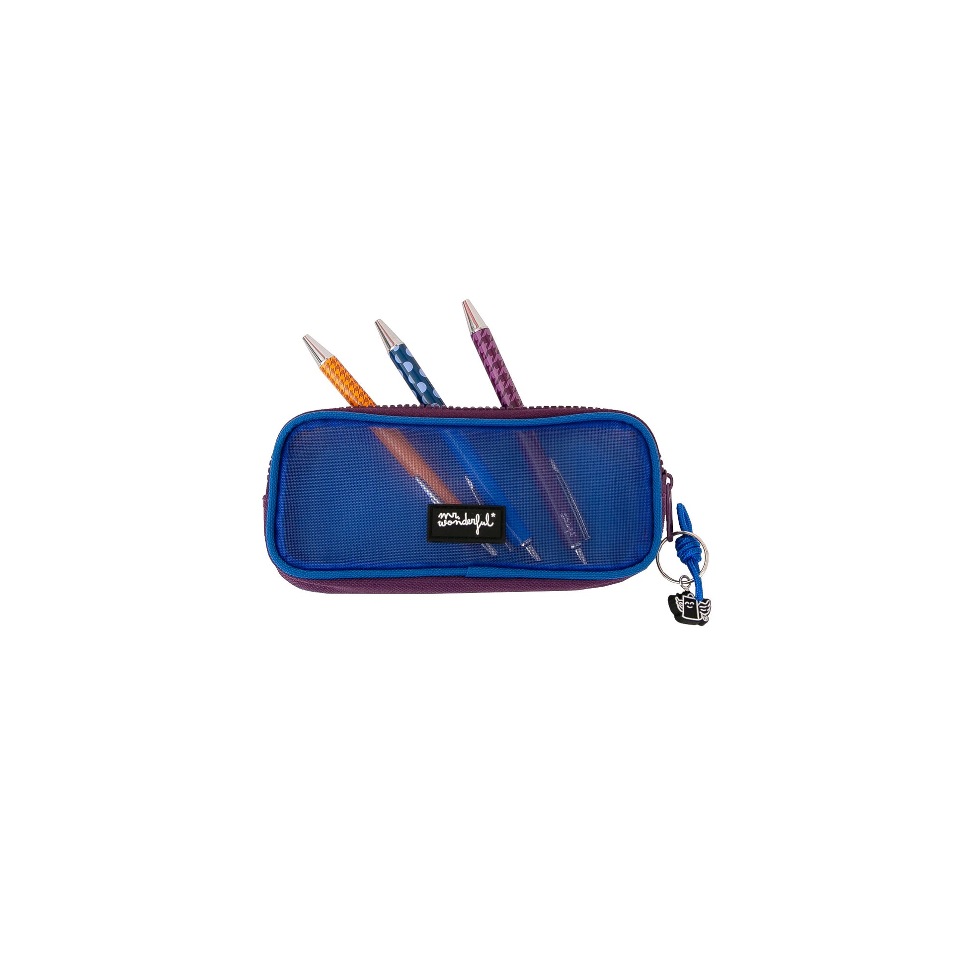 Estuche transparente con bolis para la universidad