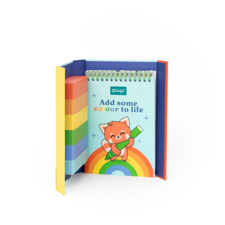 Libro para colorear + rotuladores de colores + pegatinas - Add some colour to life