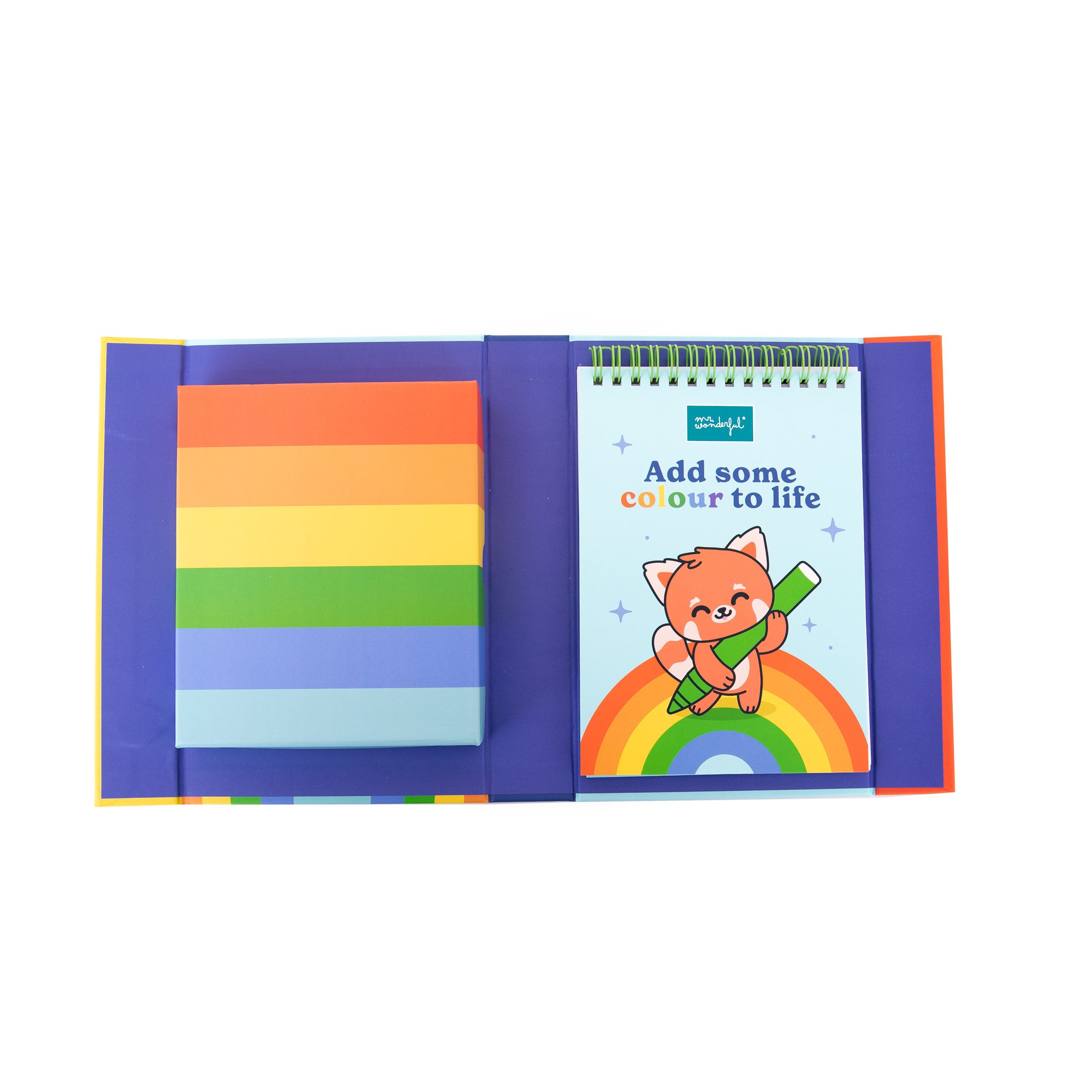 Libro para colorear + rotuladores de colores + pegatinas - Add some colour to life