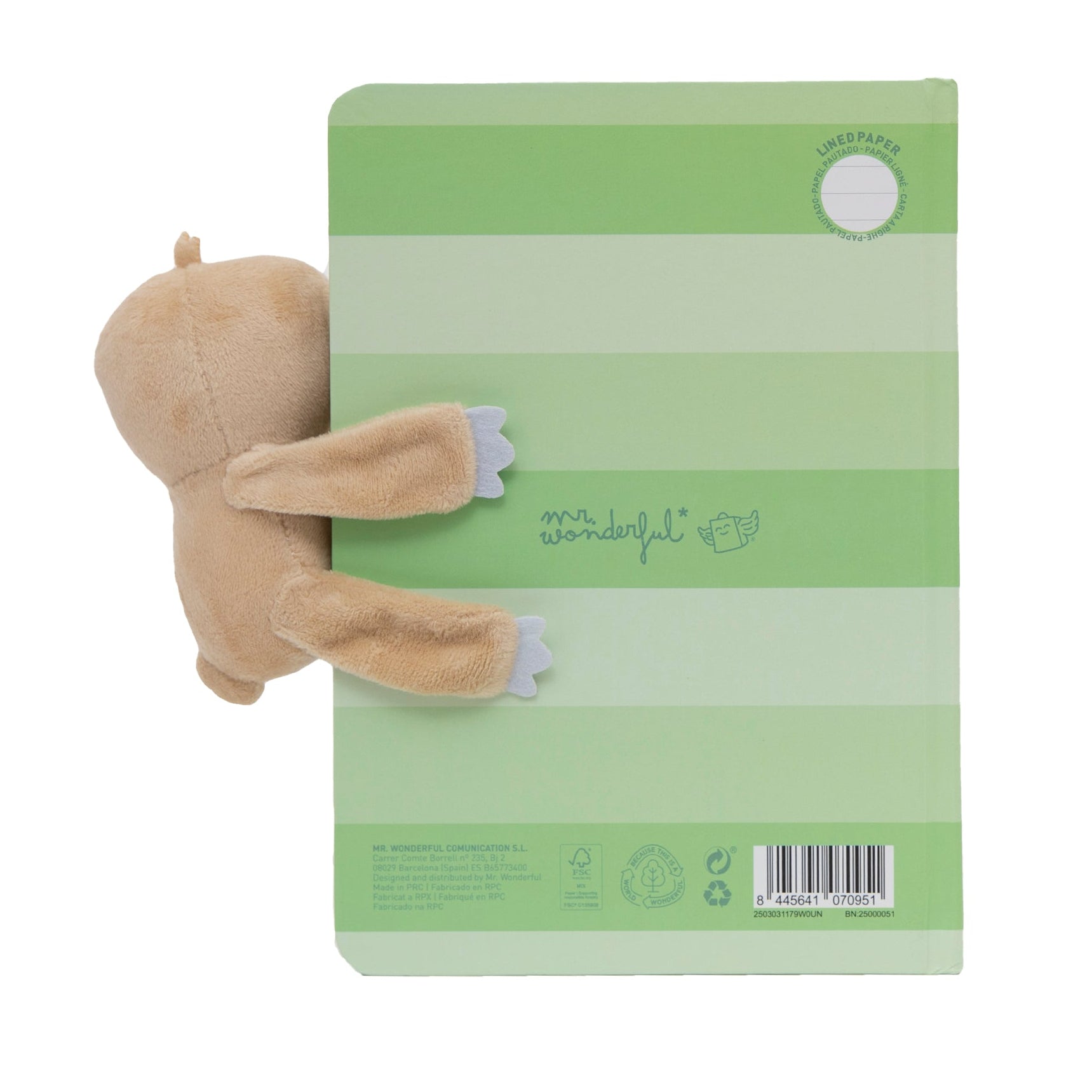 Libreta A5 con peluche perezoso - Let’s create great things!
