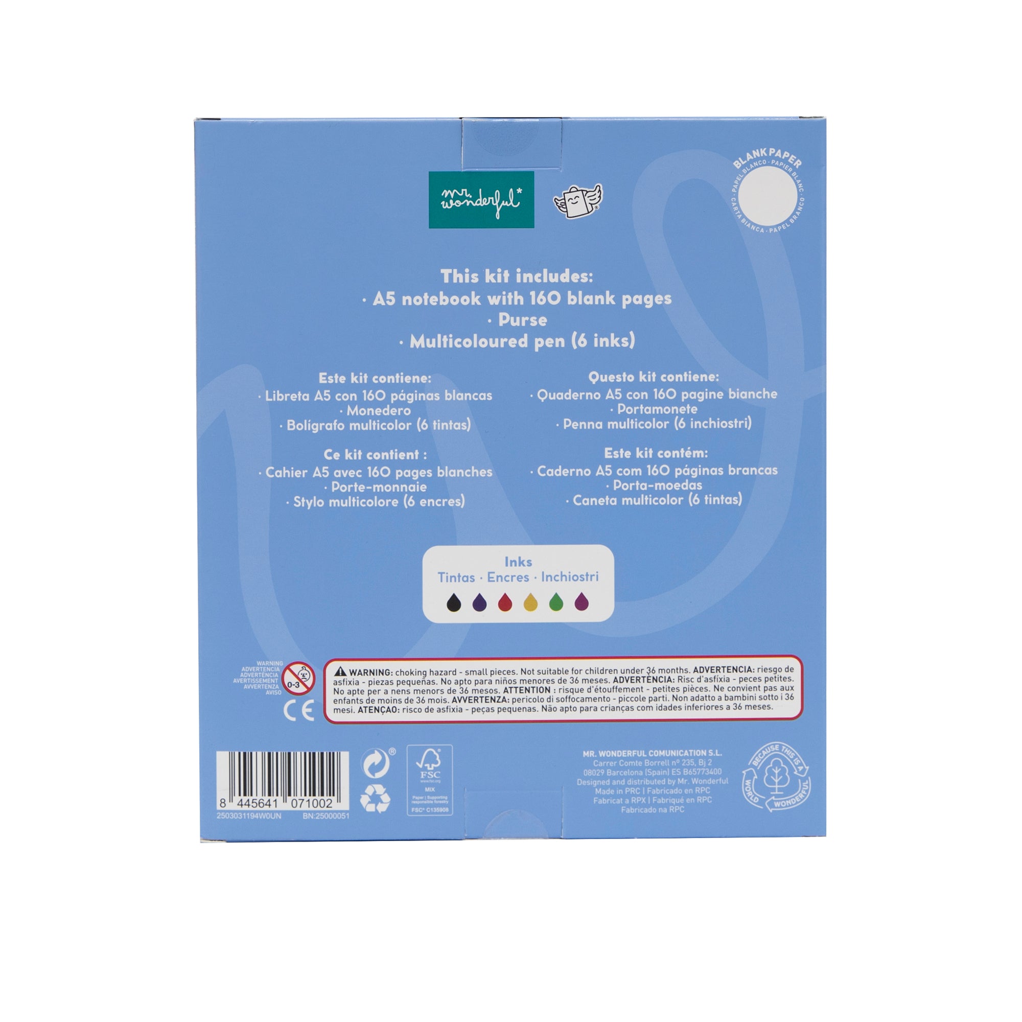 Set carnet A5 + porte-monnaie + stylo effaçable – Capybara