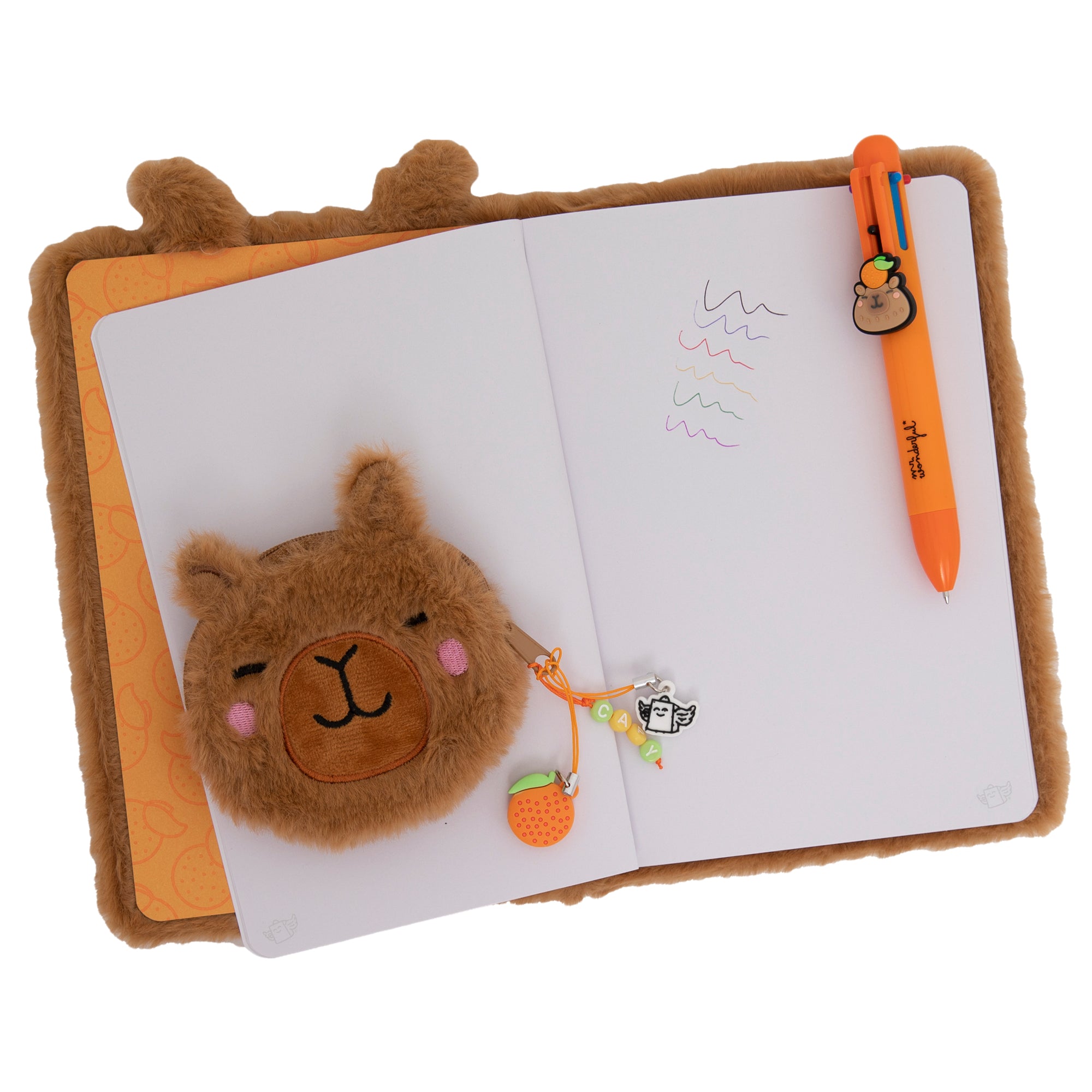 Set carnet A5 + porte-monnaie + stylo effaçable – Capybara