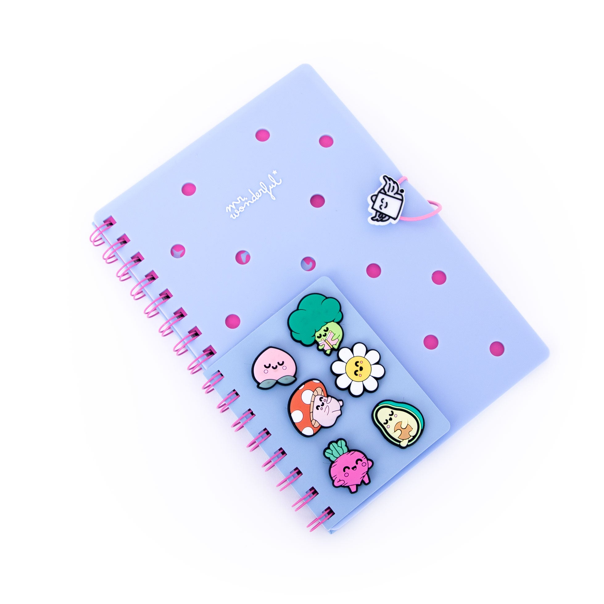 Set de libreta A5 con charms - Azul