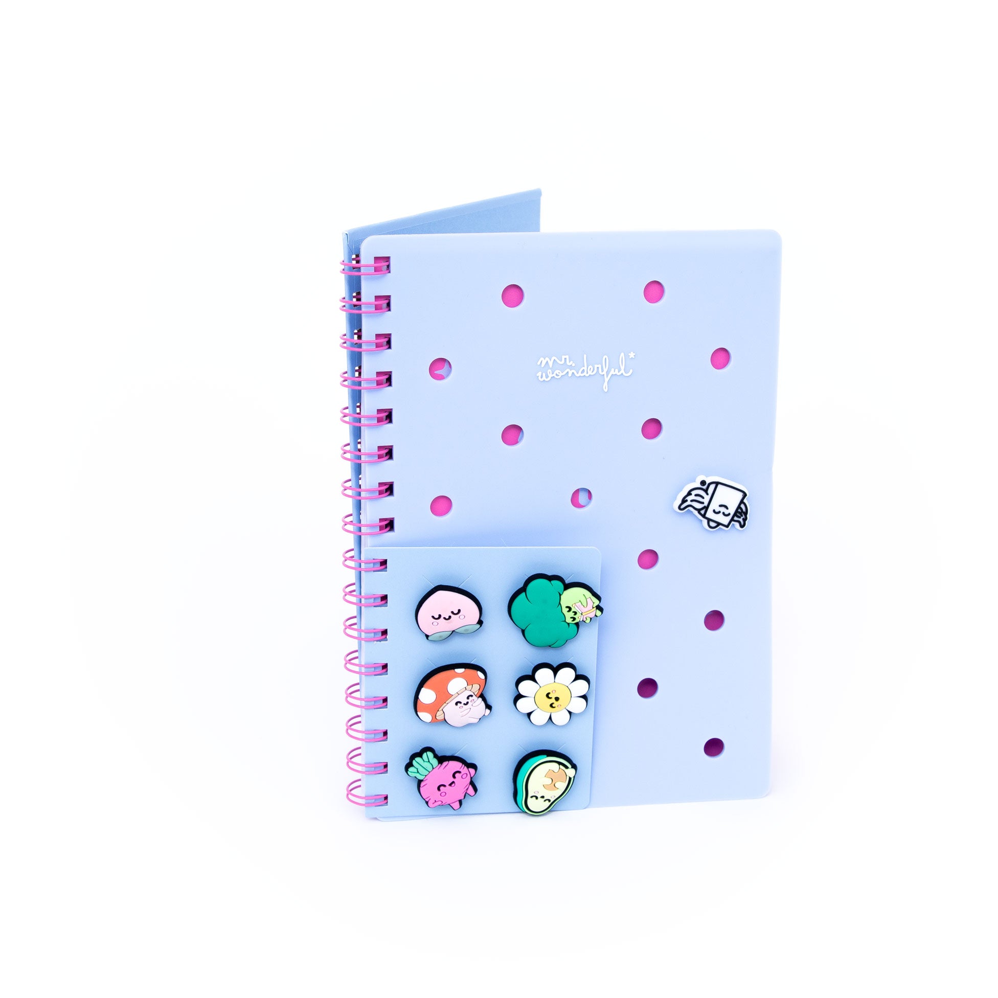 Set de libreta A5 con charms - Azul