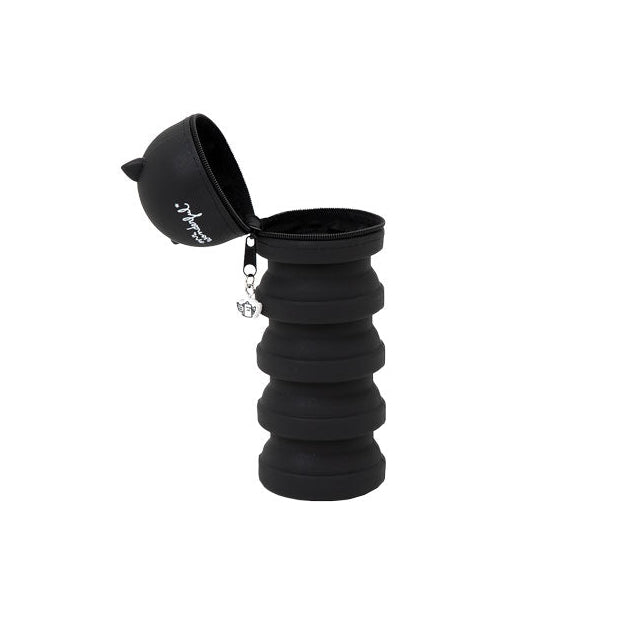 Estuche escolar de silicona extensible adaptable de tamaño Mr. Wonderful Halloween gato negro