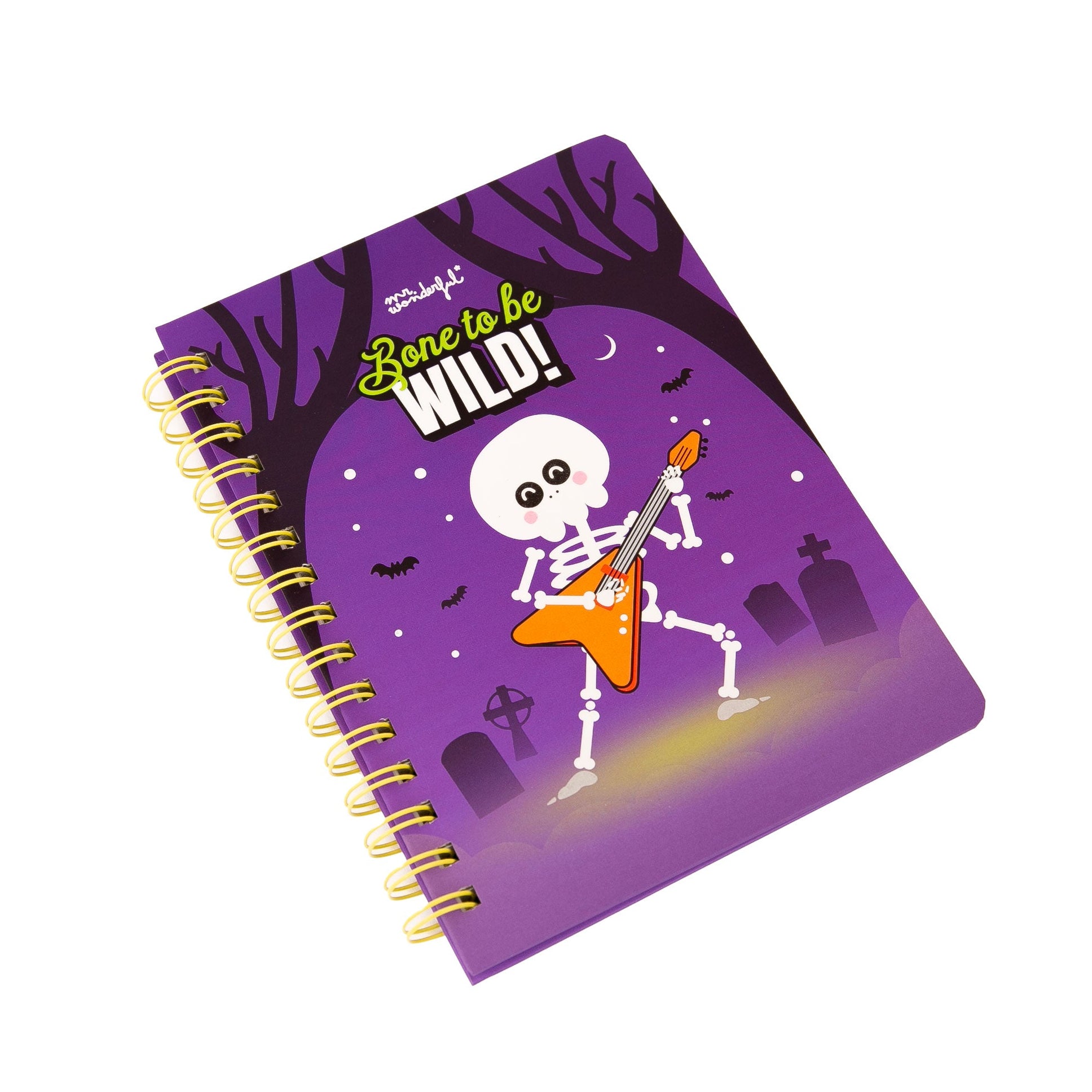 Libreta esqueleto Halloween brilla en la oscuridad