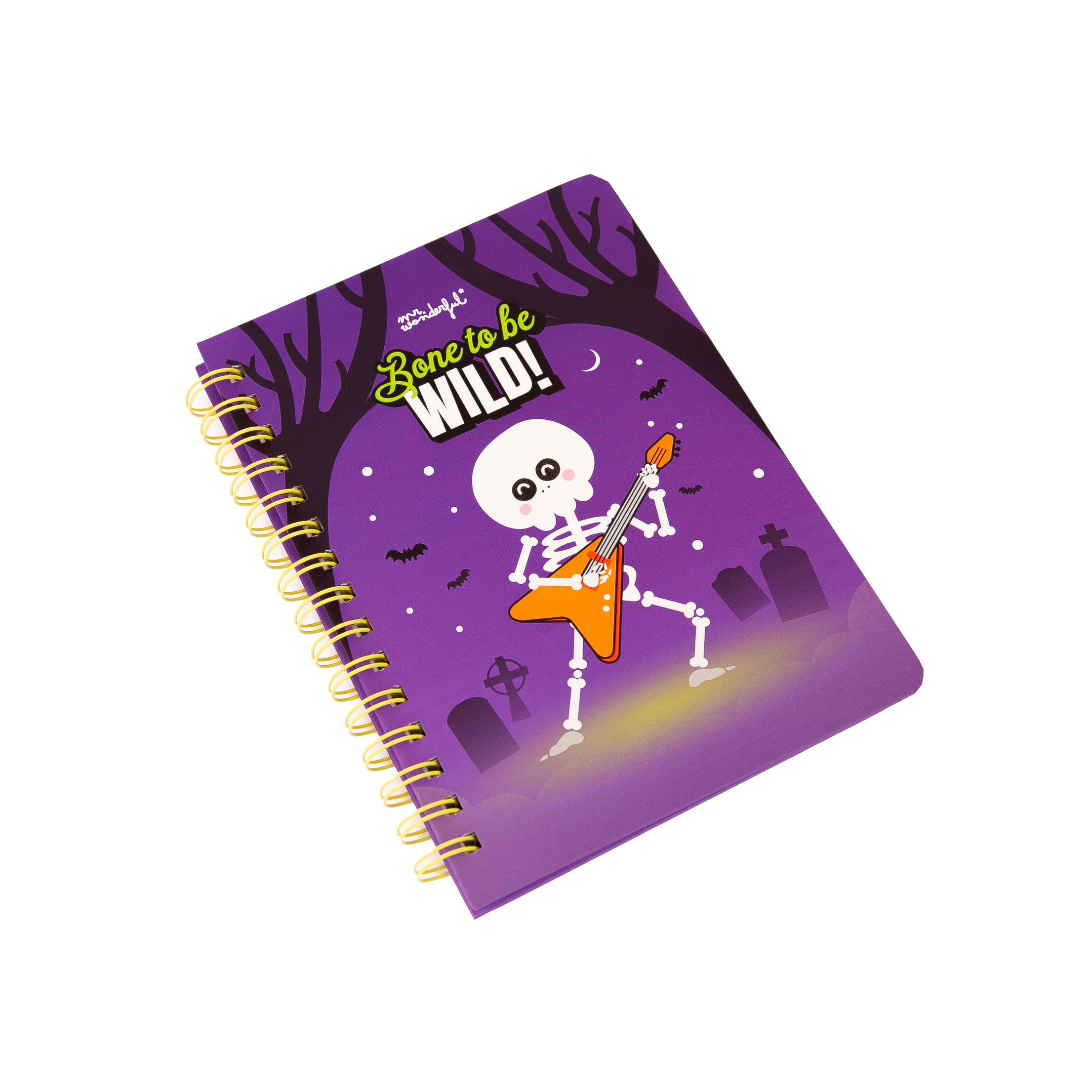 Fluorescent A5 notebook that glows in the dark - Bone to be wild!