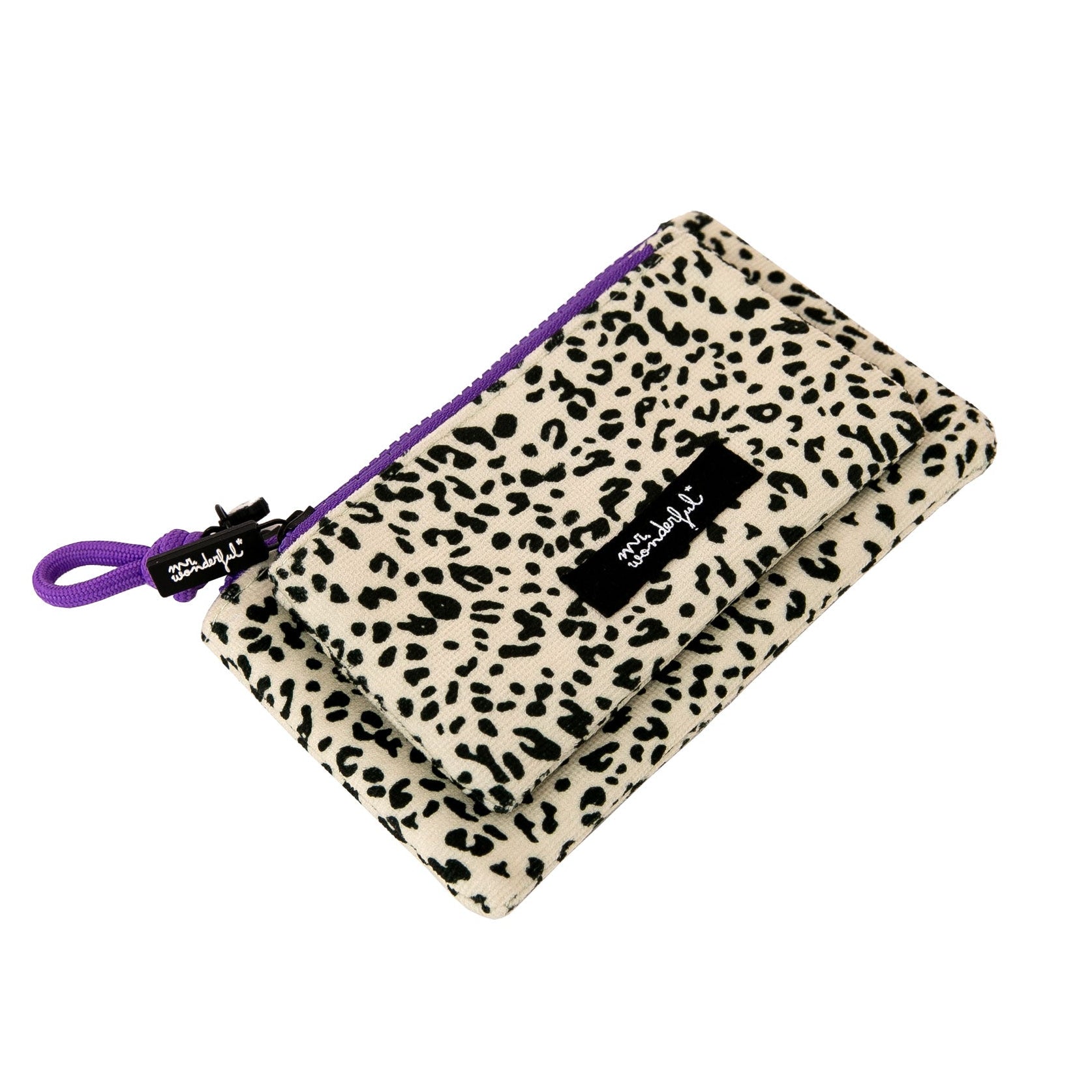 Monedero doble de tela estampado animal