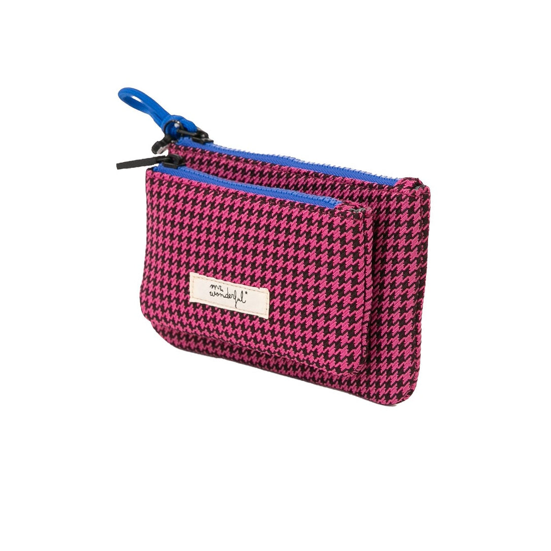 Monedero doble de tela pata de gallo