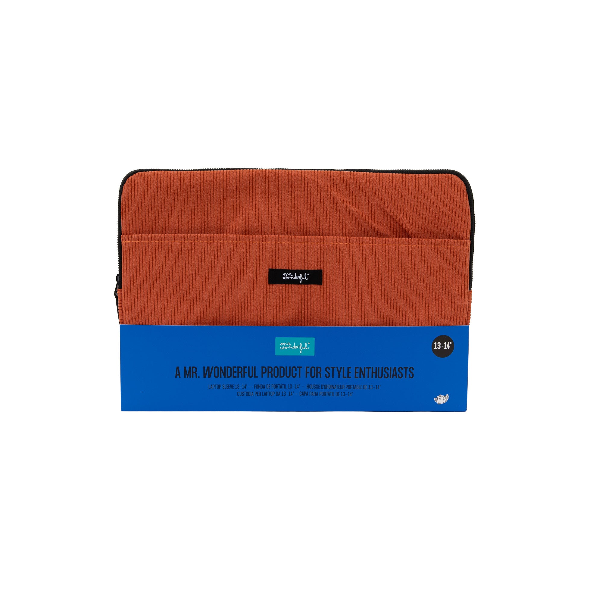 Funda de laptop pana naranja