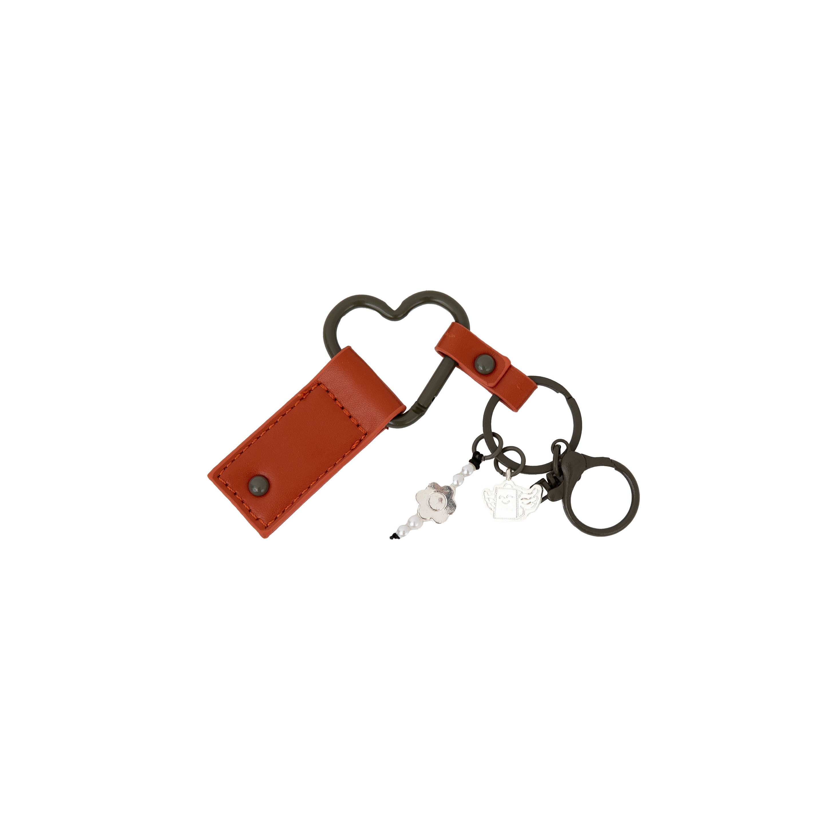 Keyring with charms - Terracotta