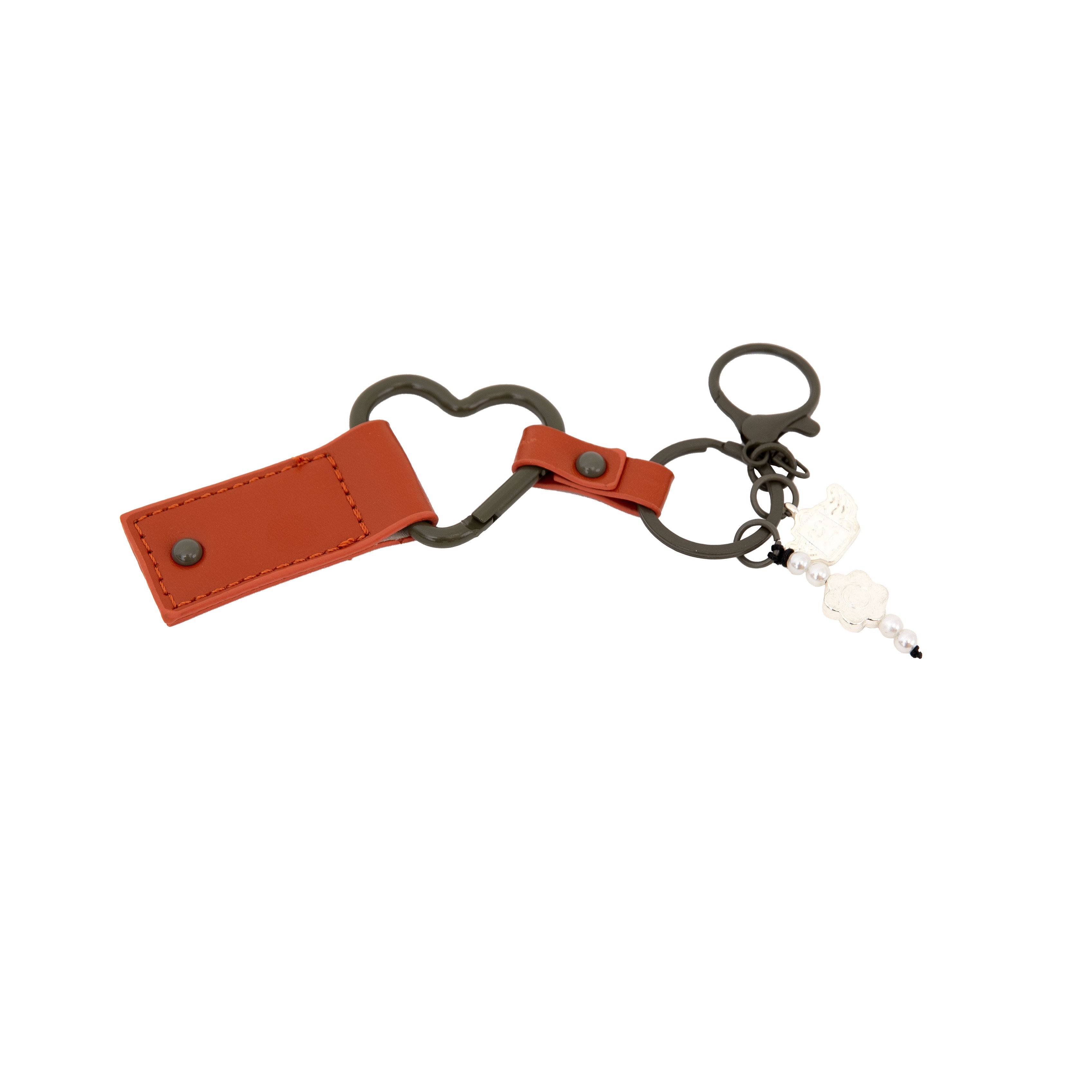 Keyring with charms - Terracotta