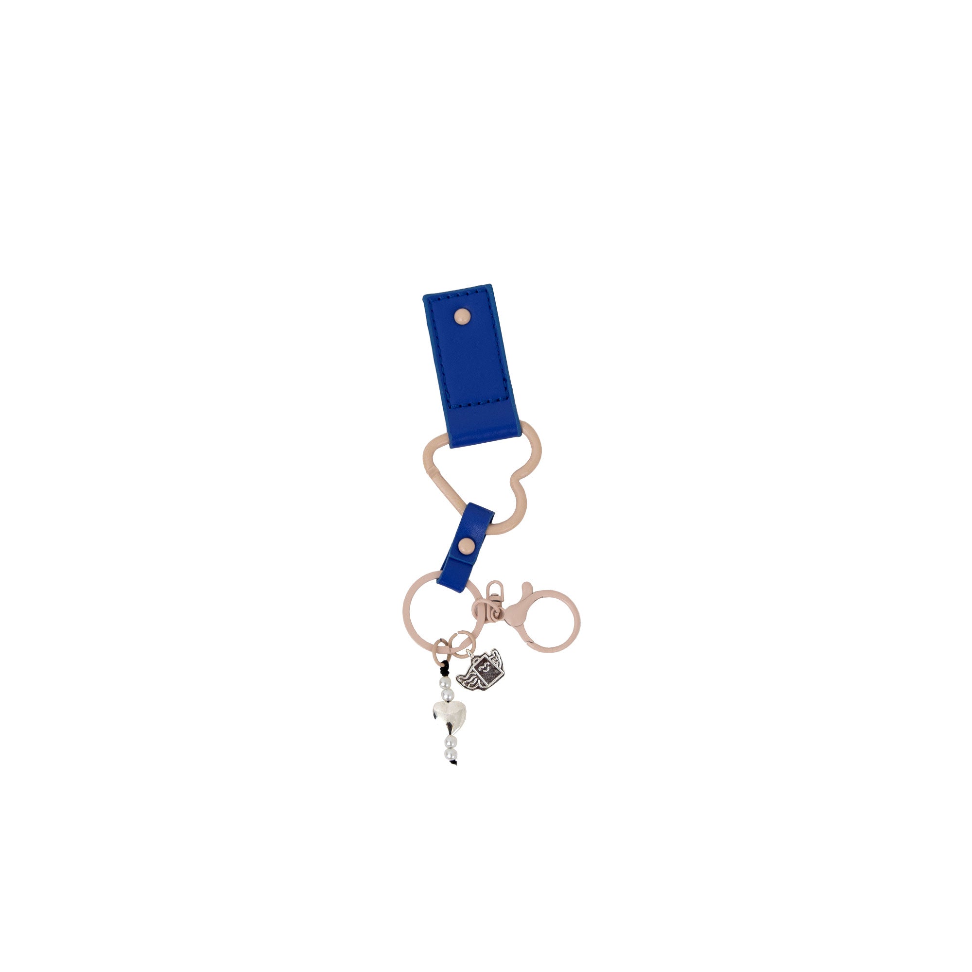 Keyring with charms - Electric blue