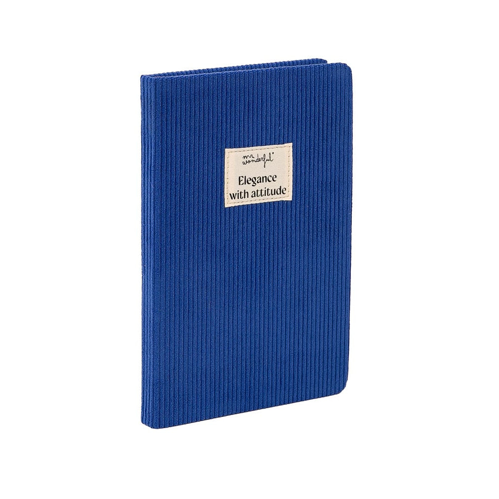 Libreta forrada de pana azul 