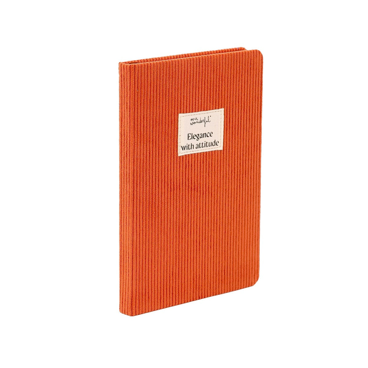 Libreta forrada de pana naranja