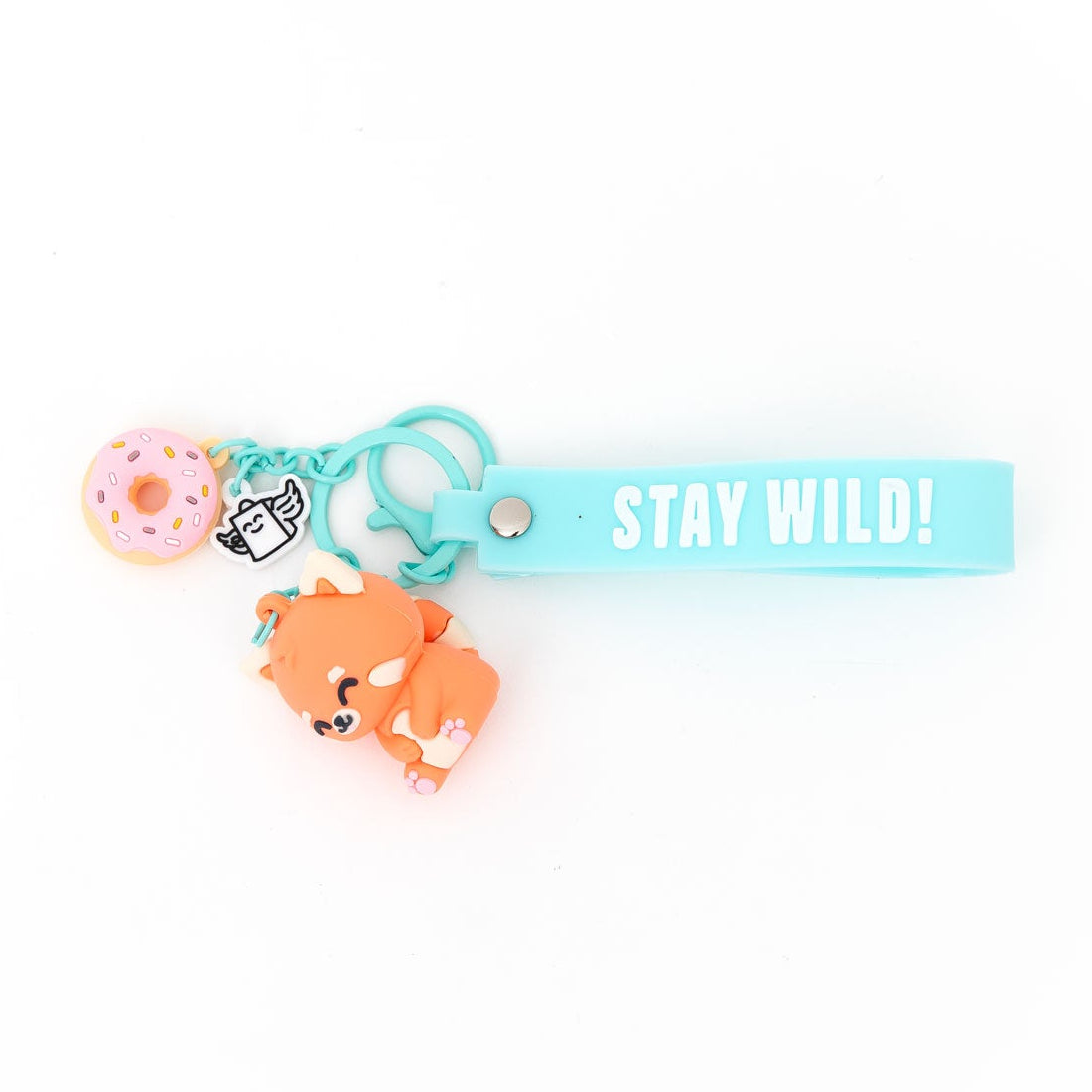 Mr. Wonderful Portachiavi Panda Rosso Wondo – Simpatico Accessorio In Gomma Multicolore, Regalo Divertente E Originale