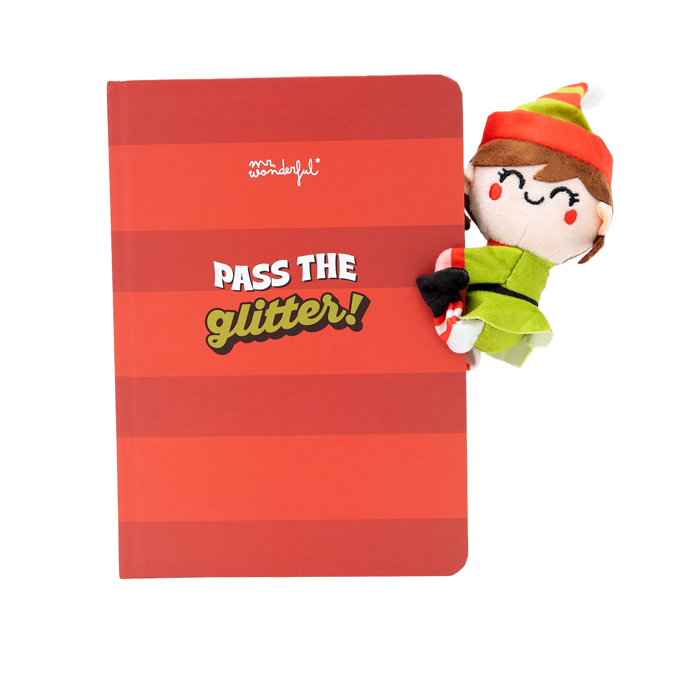 Libreta A5 con peluche elfa - Pass the glitter! | Mr.Wonderful