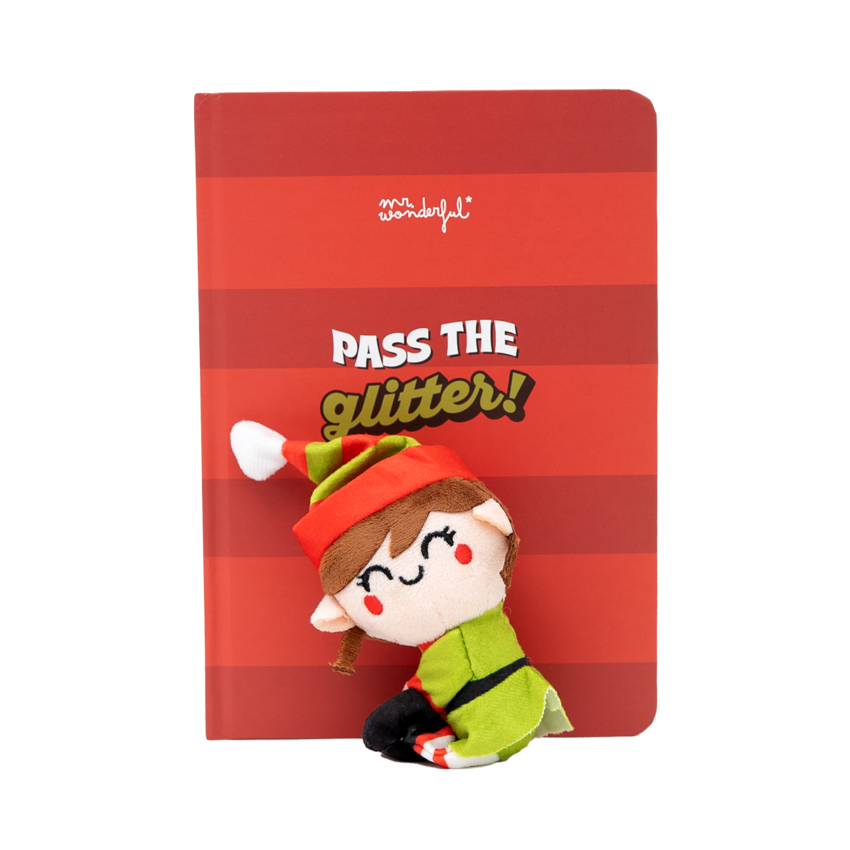 Libreta A5 con peluche elfa - Pass the glitter!