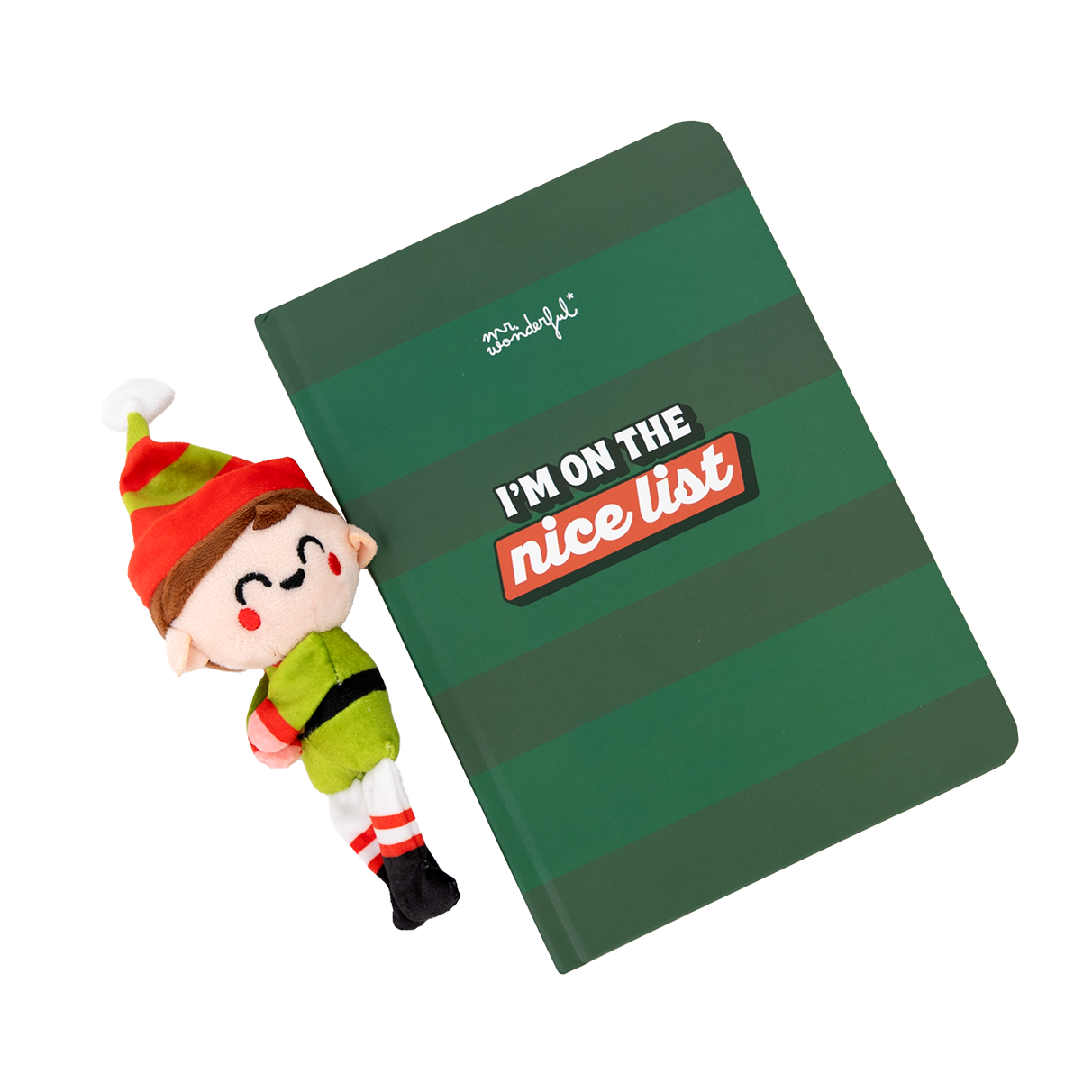 Libreta A5 con peluche elfo - I’m on the nice list