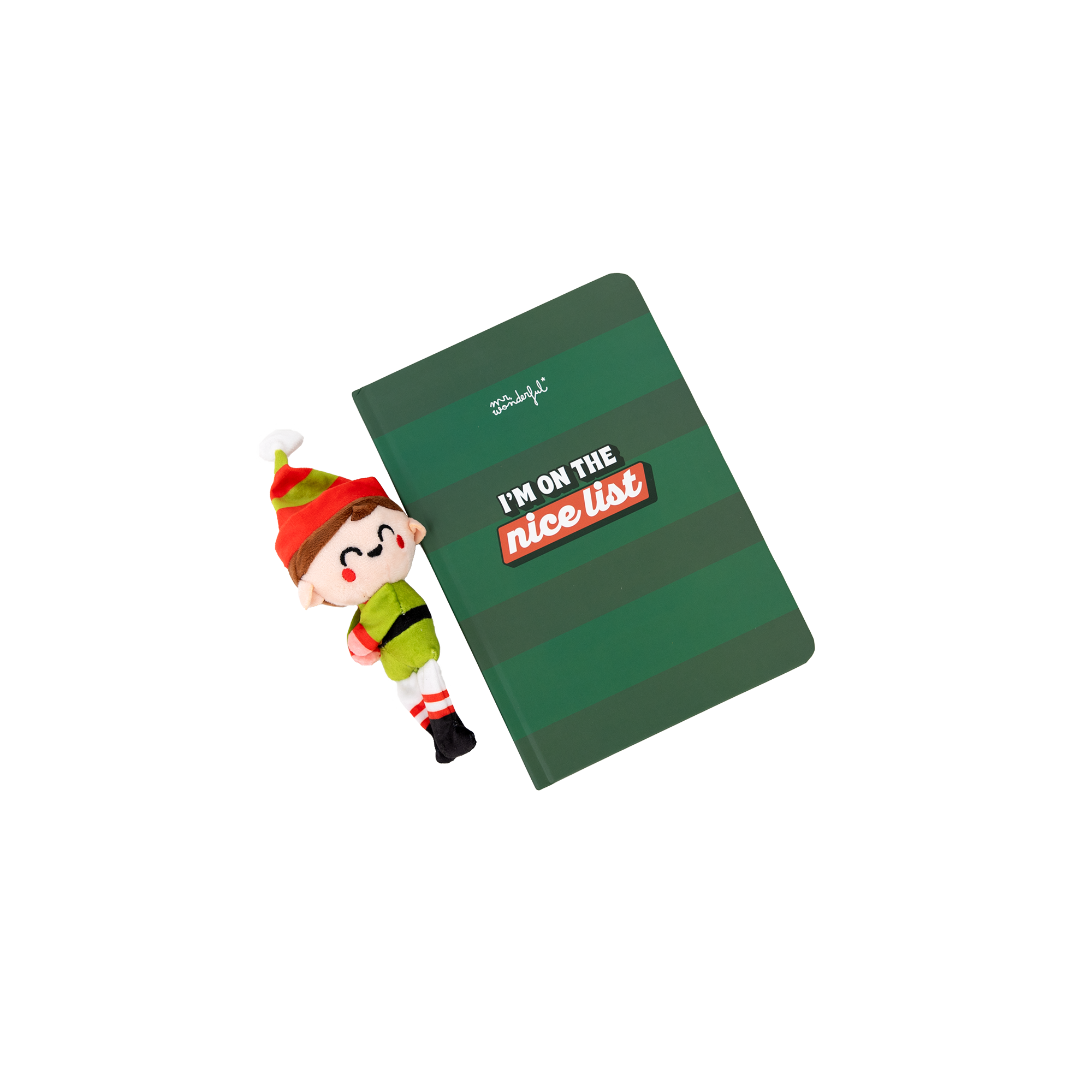 Libreta A5 con peluche elfo - I’m on the nice list