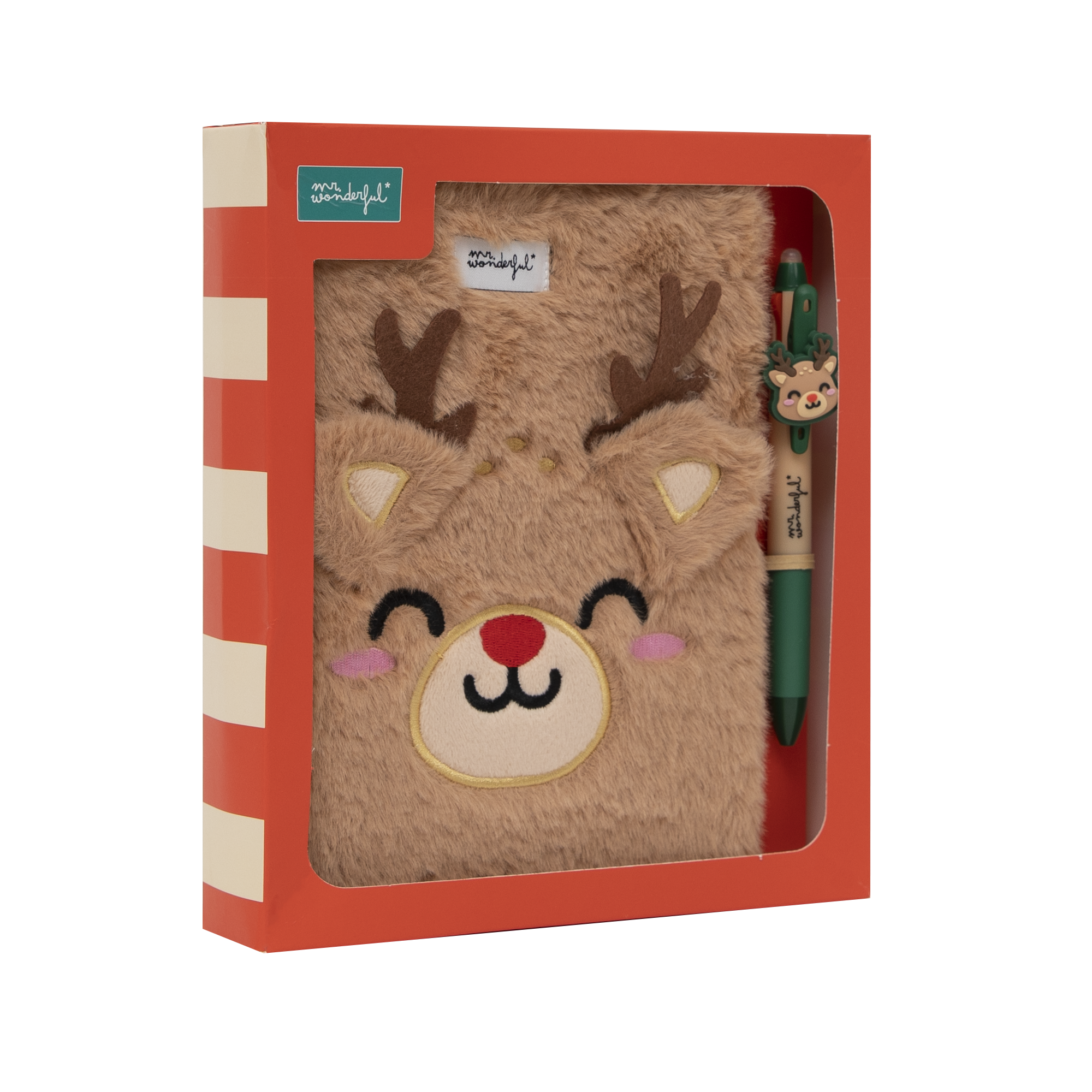 Set de libreta A5 de borreguito + boli multicolor - Reno