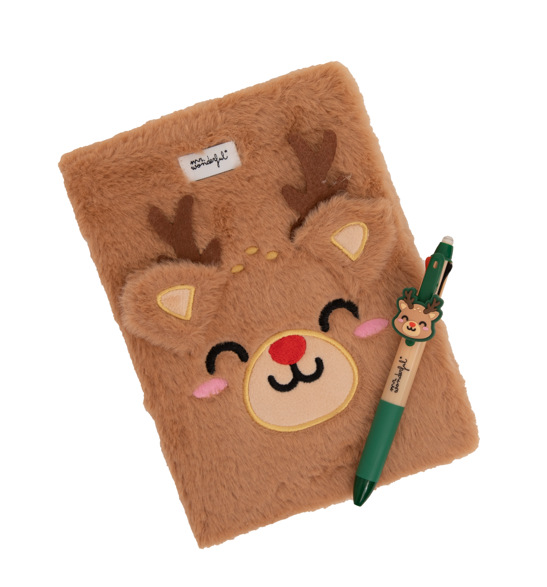 Set de libreta A5 de borreguito + boli multicolor - Reno Mr. Wonderful