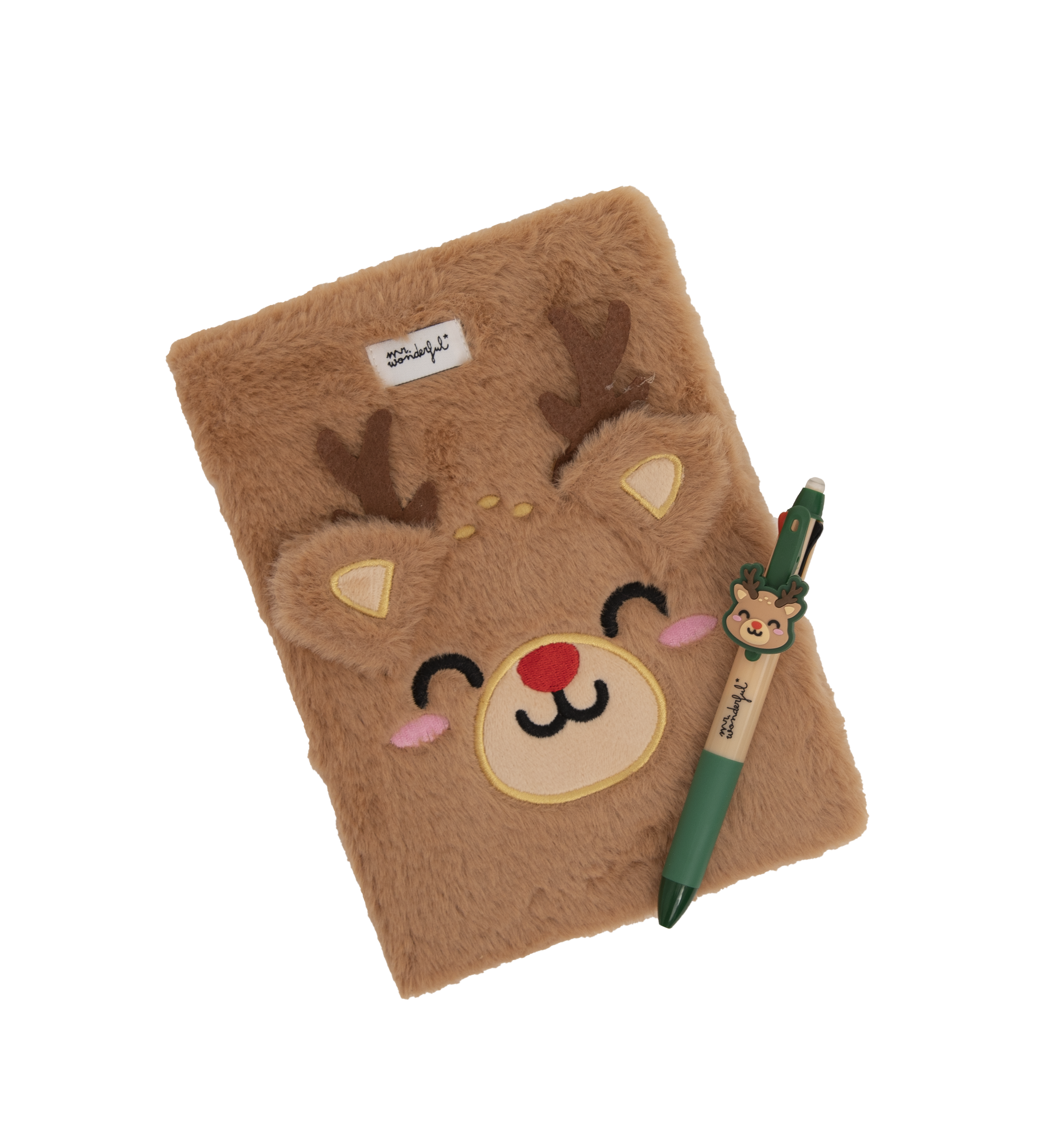 Set de libreta A5 de borreguito + boli multicolor - Reno