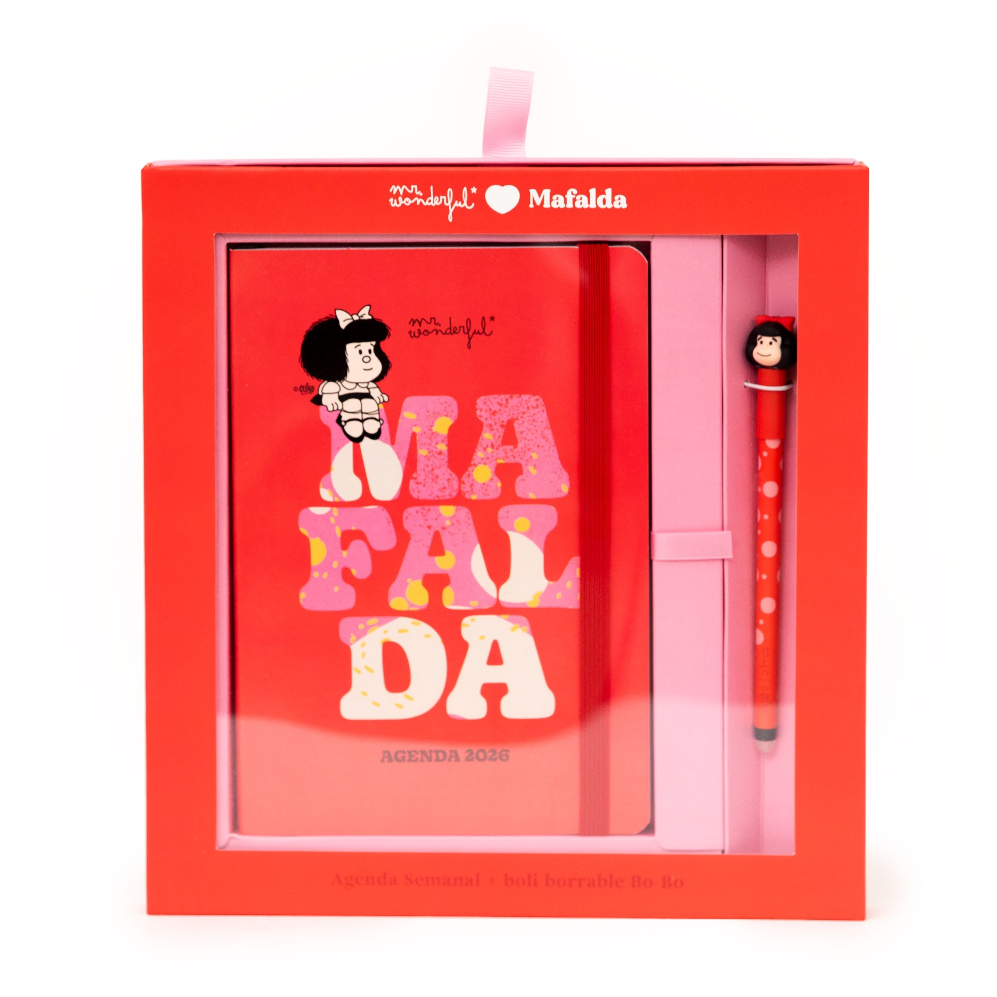 Set de Agenda Pocket A5 2026 Semanal + boli borrable Bo-Bo - Mafalda