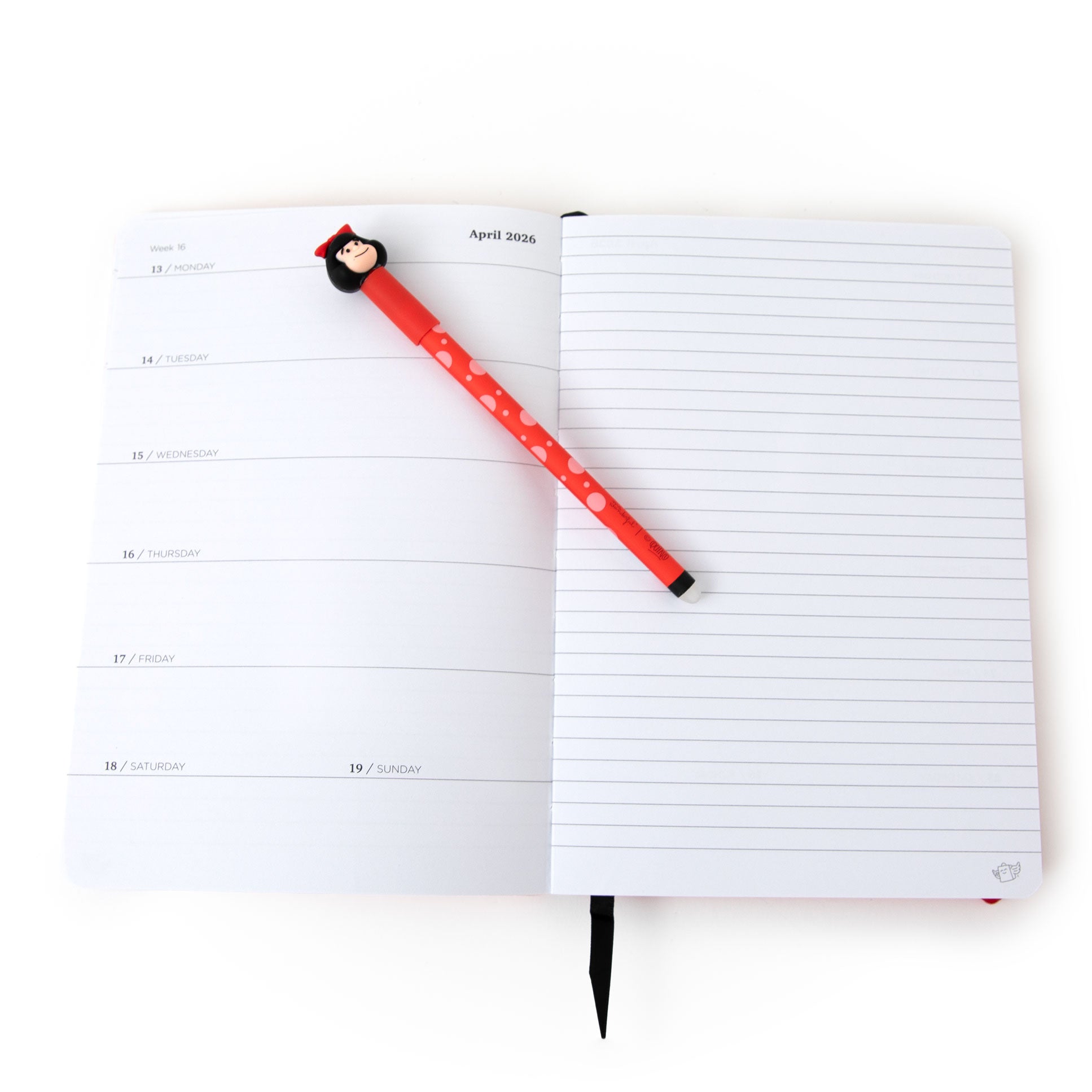 Set de Agenda Pocket A5 2026 Semanal + boli borrable Bo-Bo - Mafalda