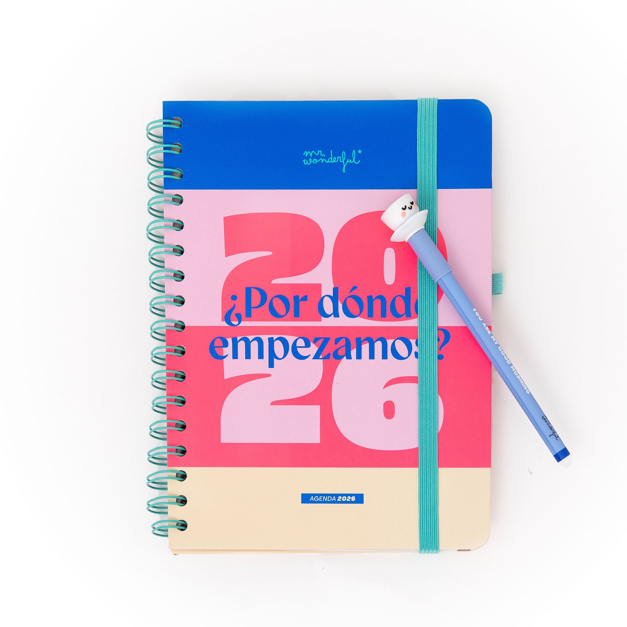 Agenda 2026 semanal de Mr. Wonderful con diseño adulto y boli borrable Bo-Bo gratis