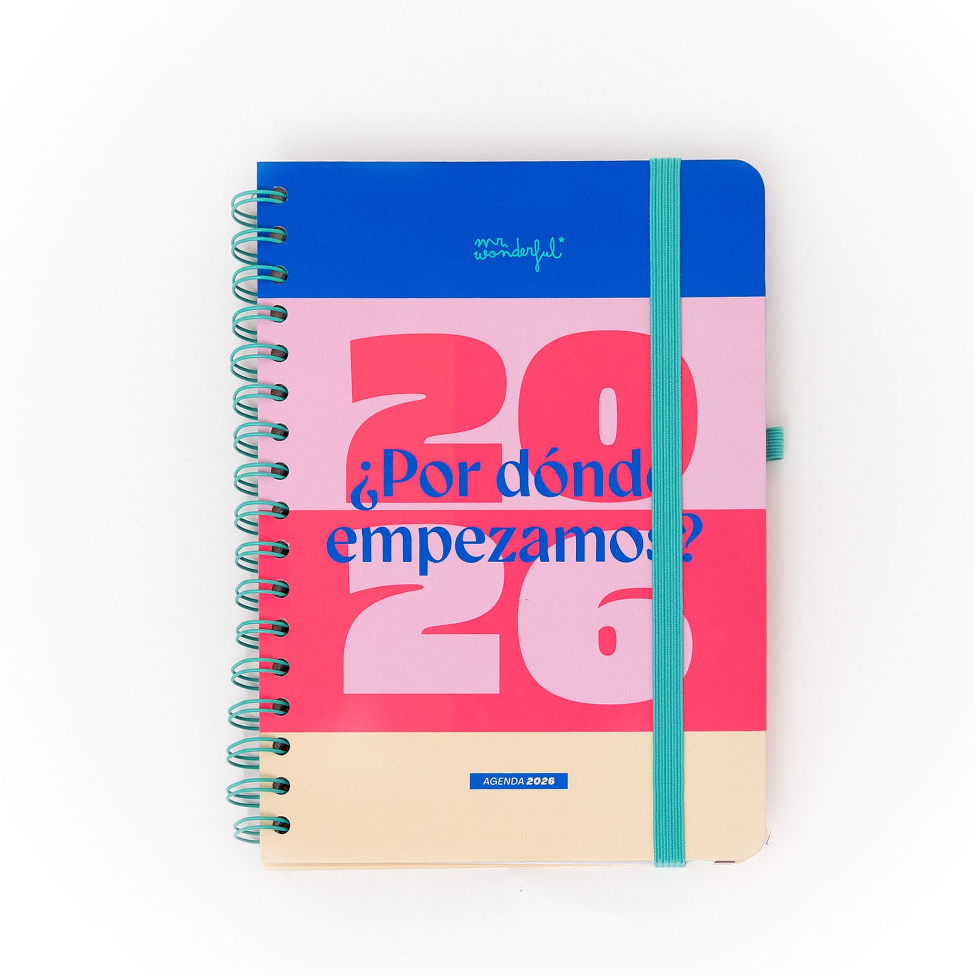 Agenda 2026 Mr. Wonderful con organización semanal y diseño adulto