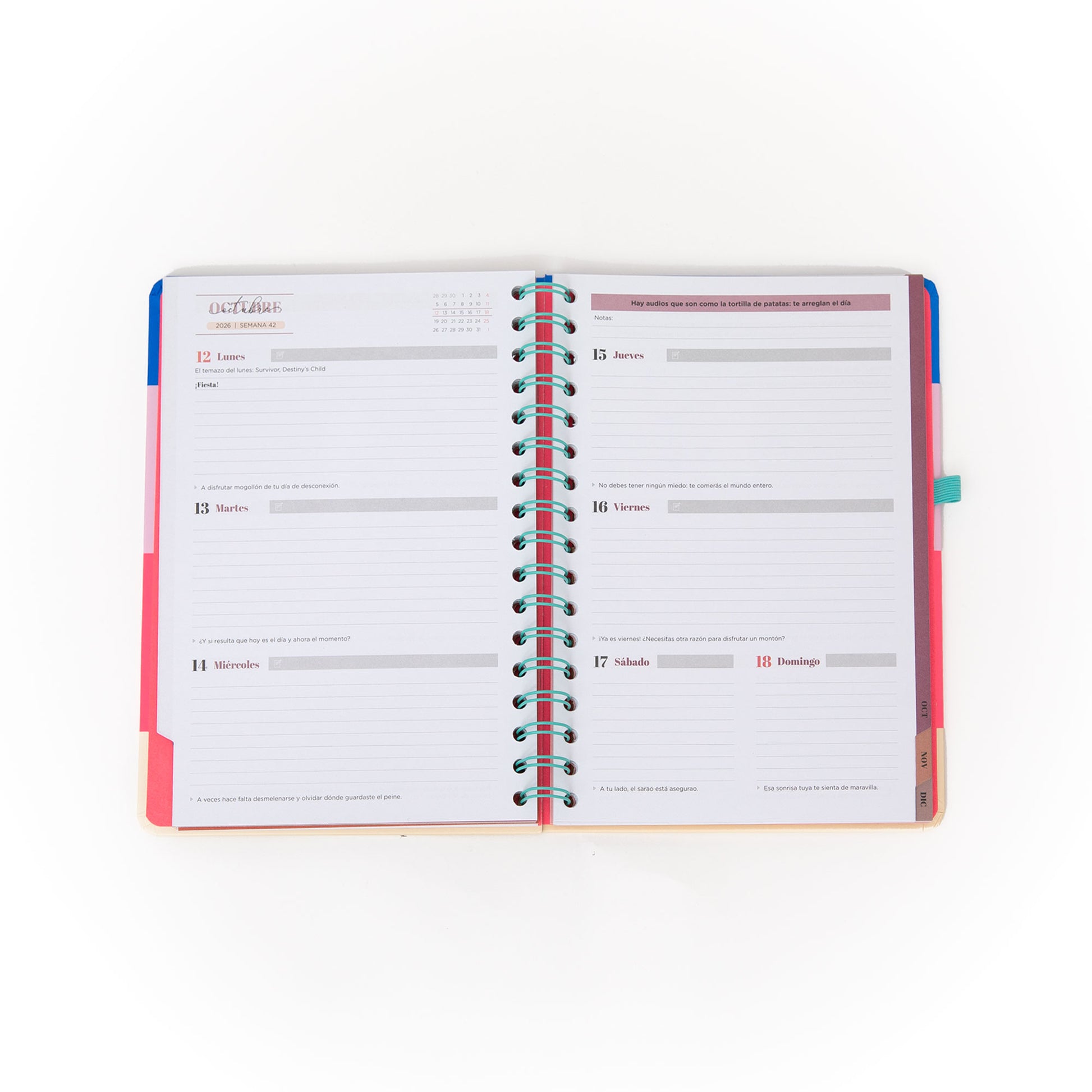 Agenda 2026 semanal de Mr. Wonderful con diseño Office, adulto y elegante