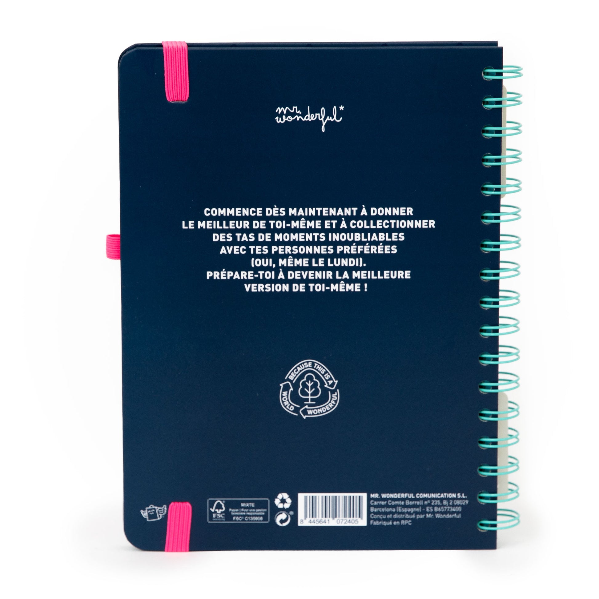 Agenda 2026 semainier de Mr. Wonderful en français avec des messages positifs