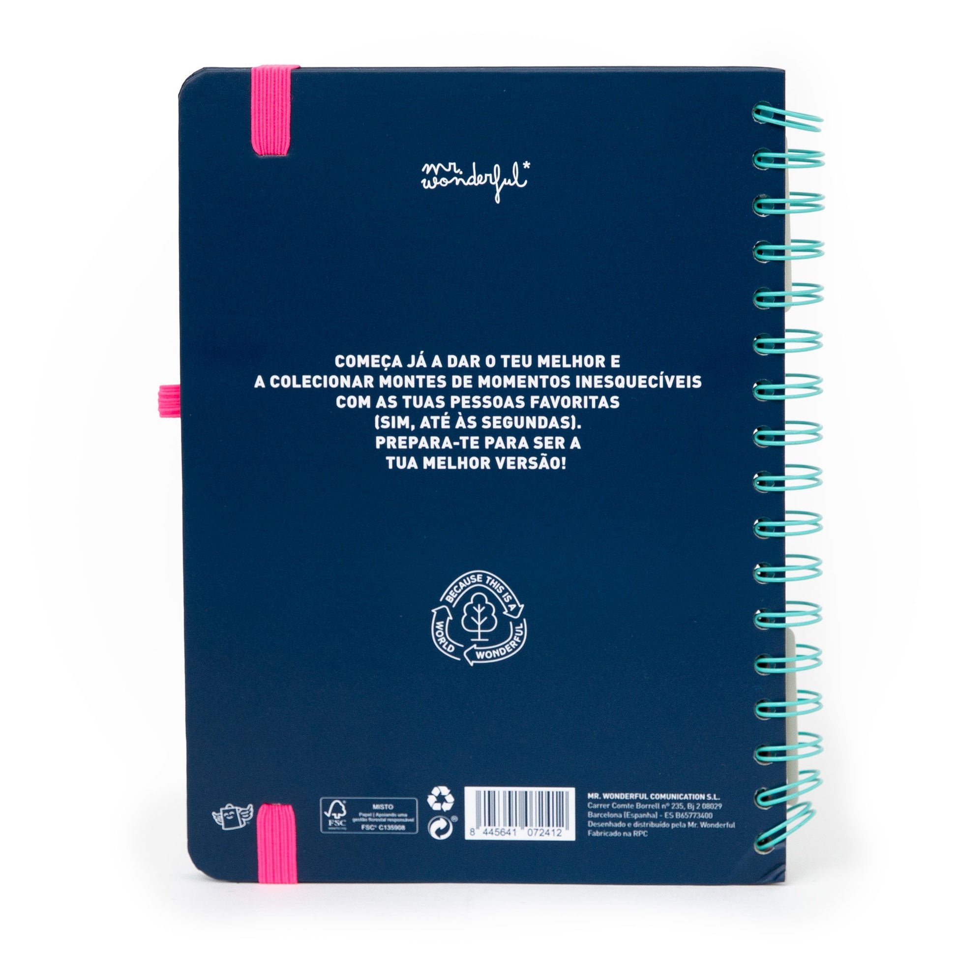 Agenda 2026 da Mr. Wonderful semanal com frases diárias e mensais
