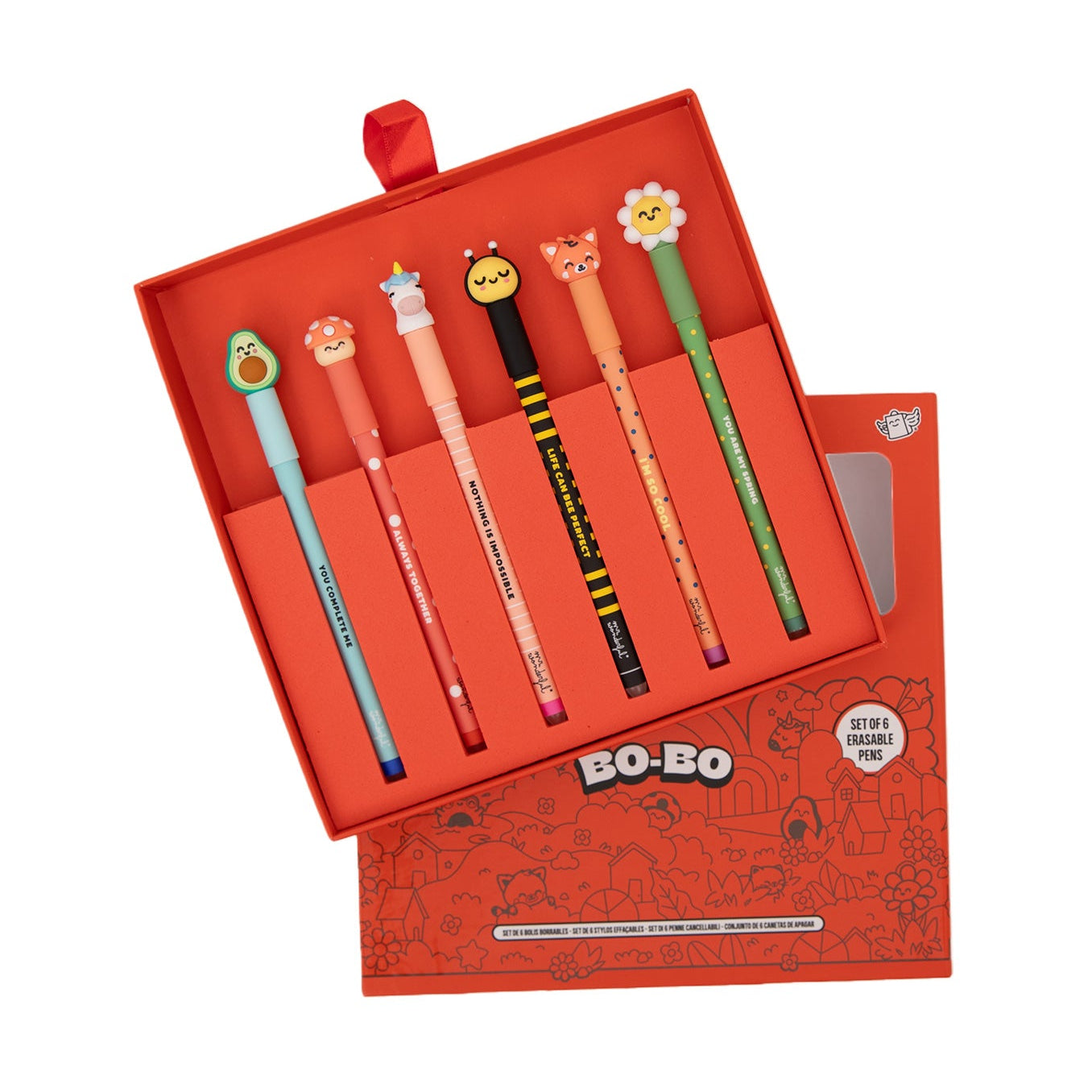 Set of 6 erasable pens Bo-Bo - Animals | Mr.Wonderful – Mr Wonderful
