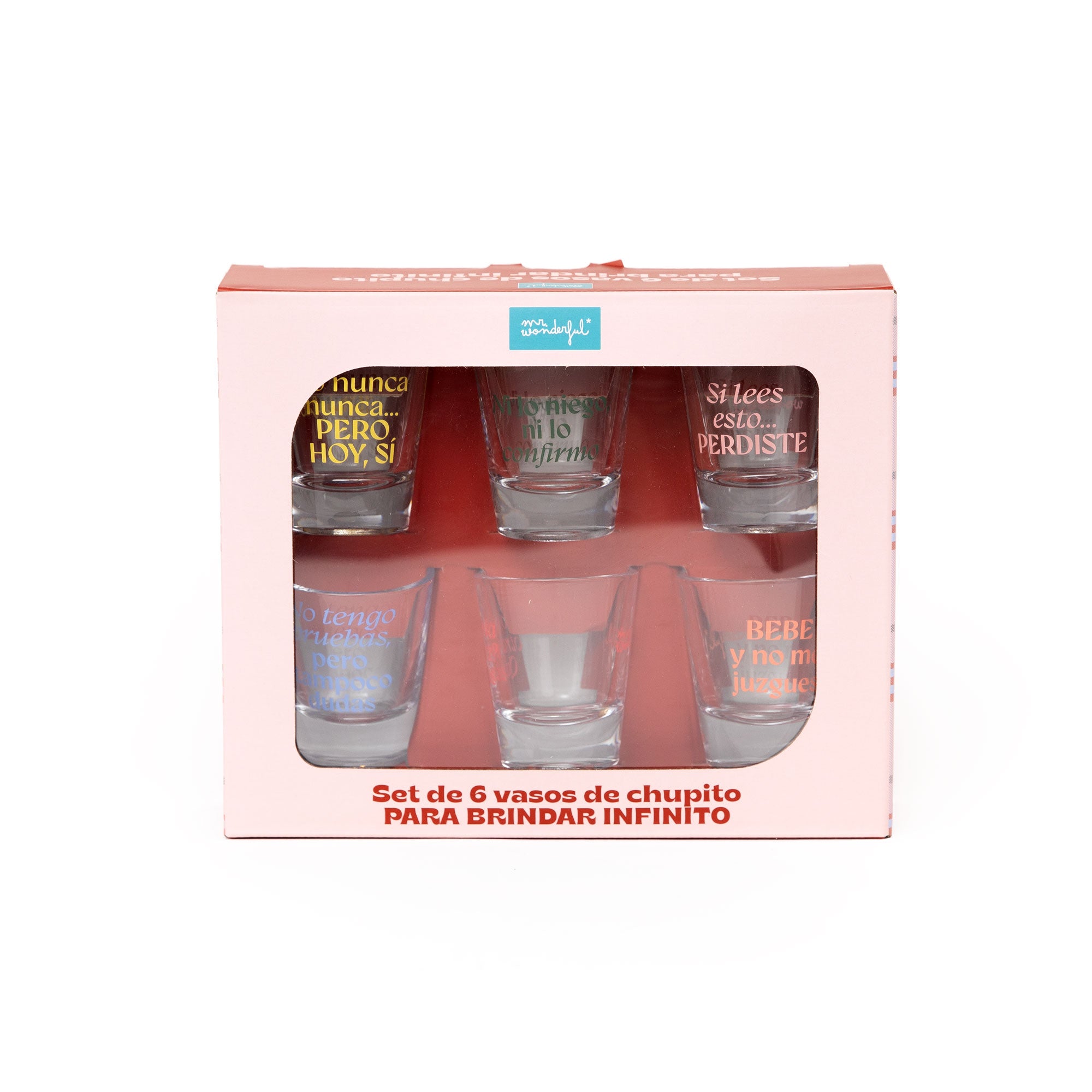 Set de 6 vasos de chupito para brindar infinito