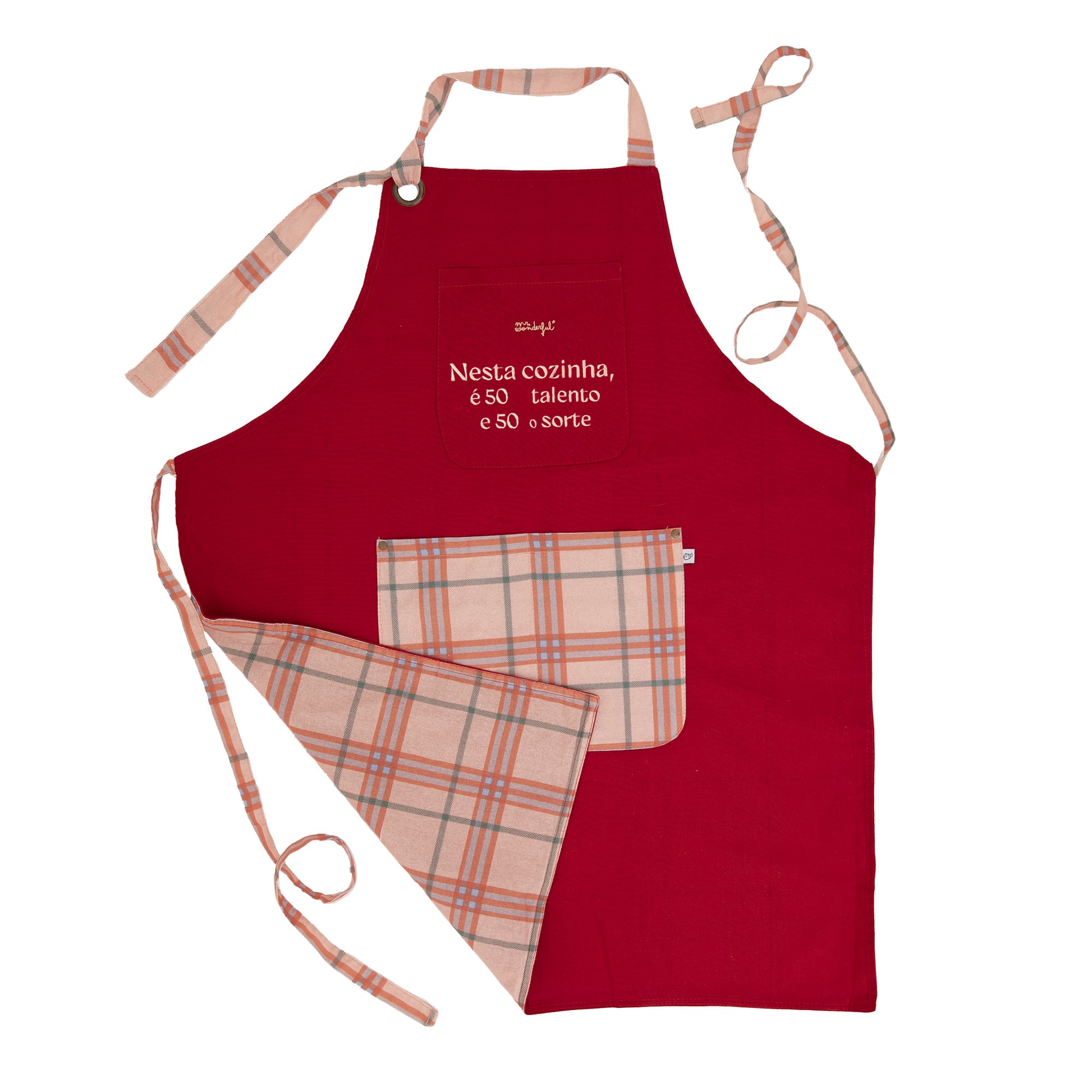 Conjunto avental com mensagem Mr. Wonderful + livro de receitas - Receitas com margem de erro (e de sabor)
