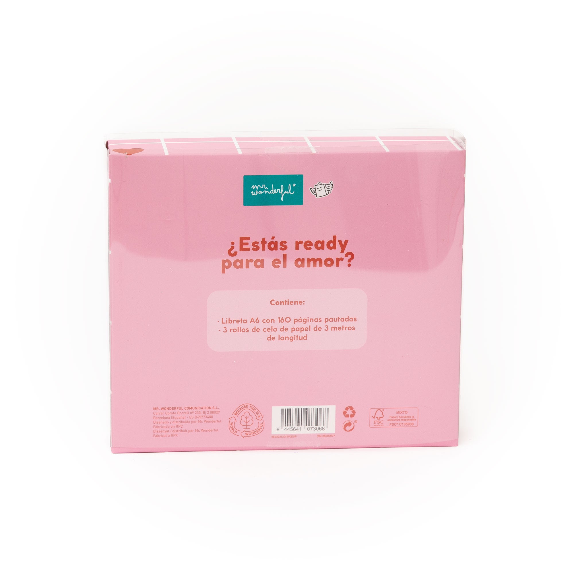 Set de libreta A6 para dejar mensajes de amor + 3 washi tapes - P.D.: Te quiero