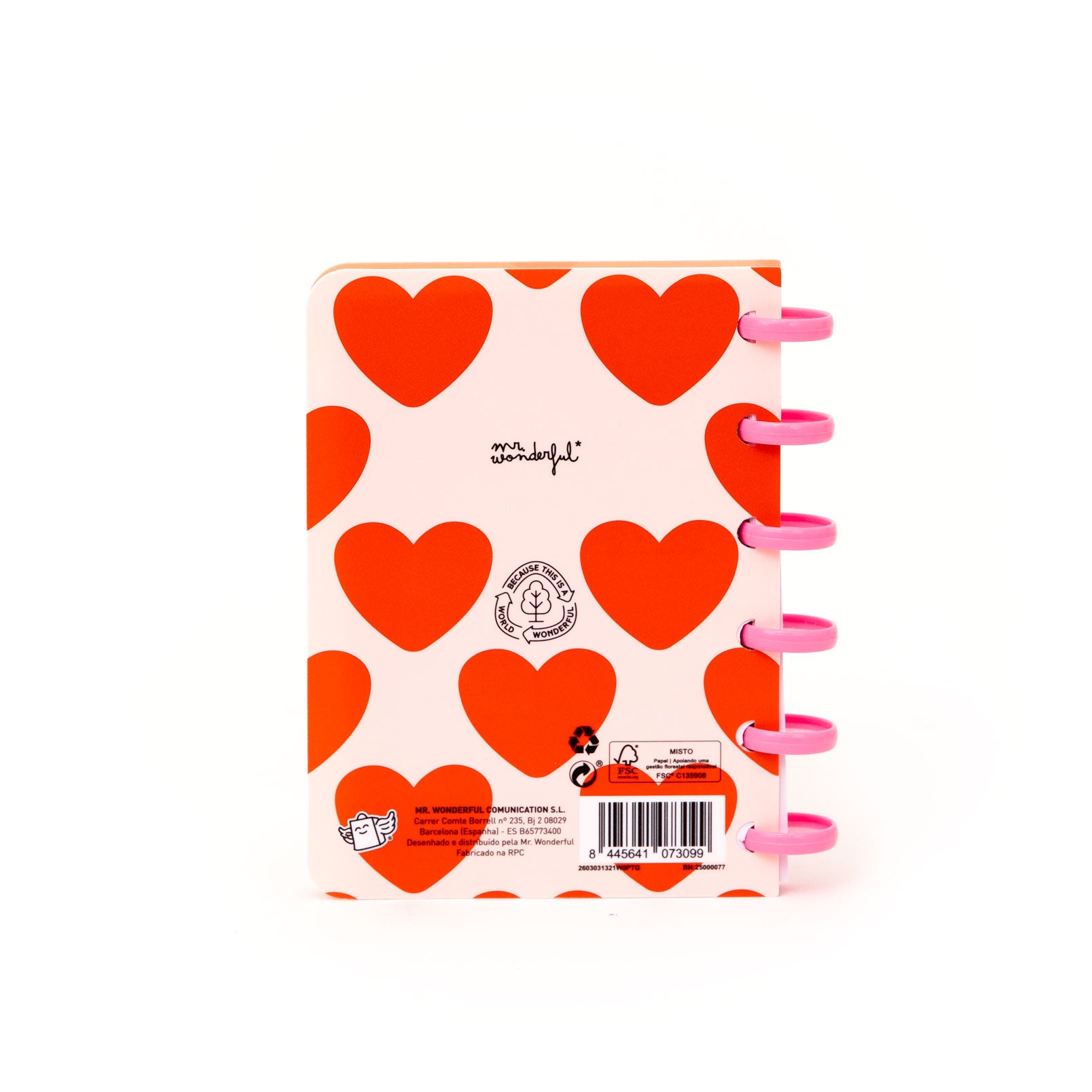 Conjunto de caderno A6 para deixar mensagens de amor + 3 washi tapes - P.S.: Amo-te